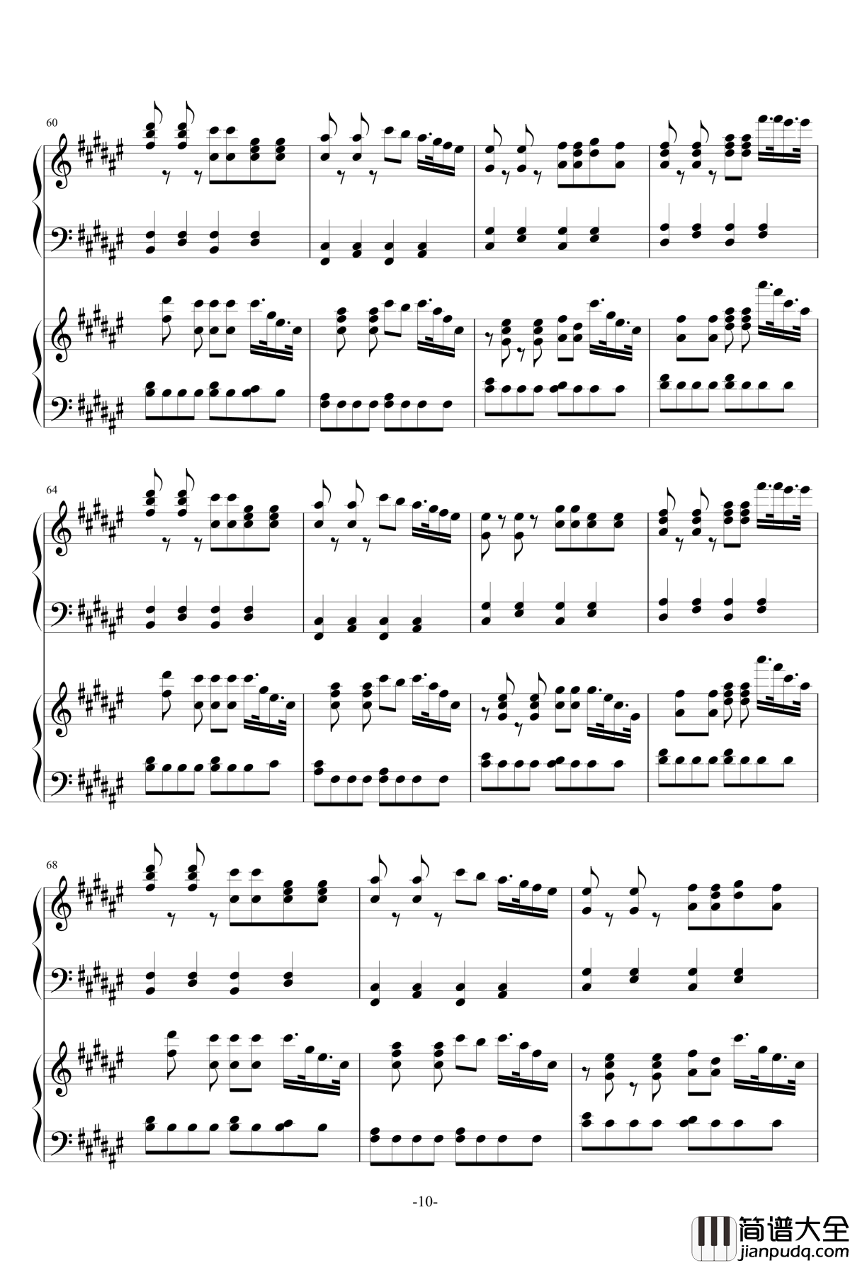 Fade钢琴谱_双钢琴版本_Alan_Walker