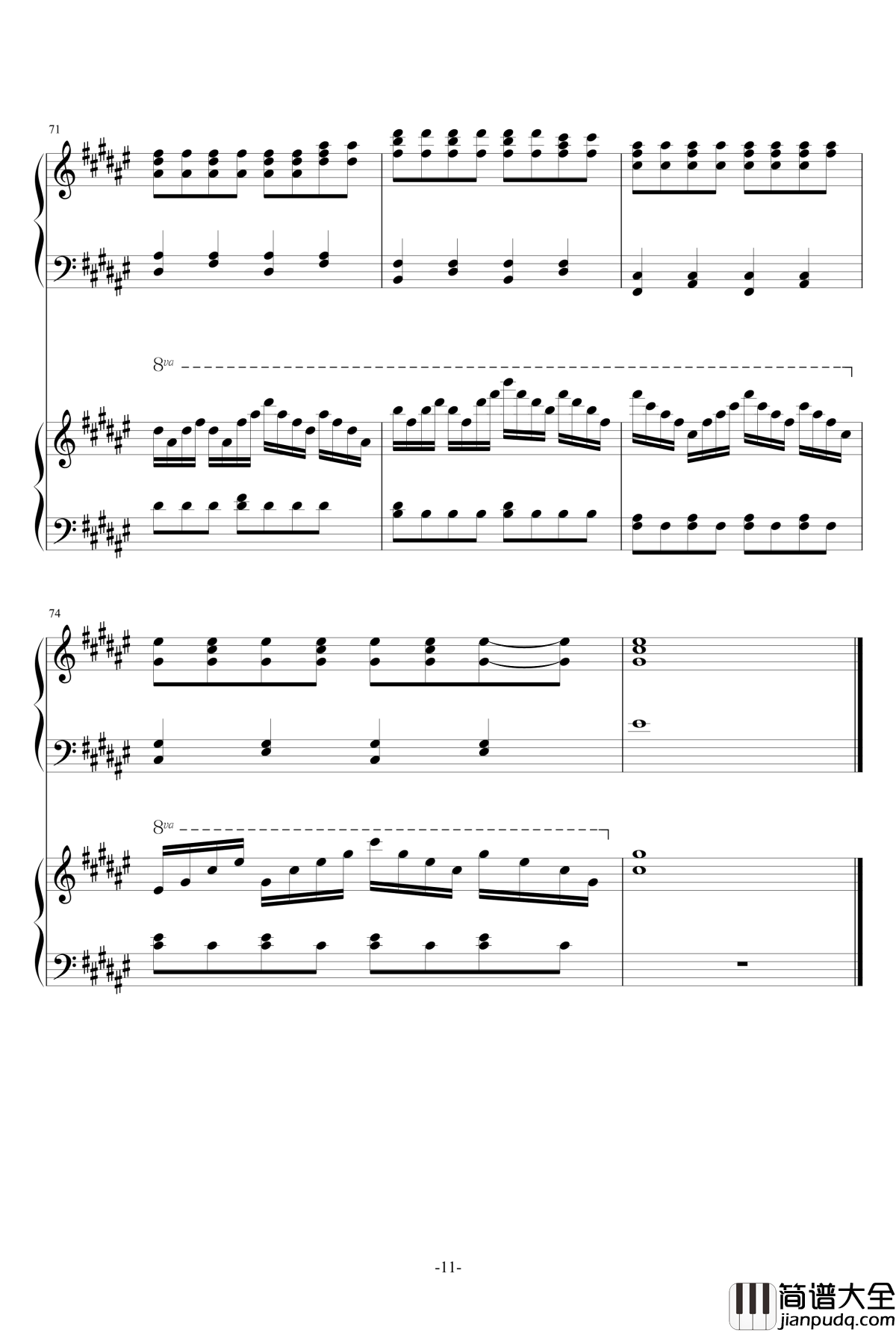 Fade钢琴谱_双钢琴版本_Alan_Walker