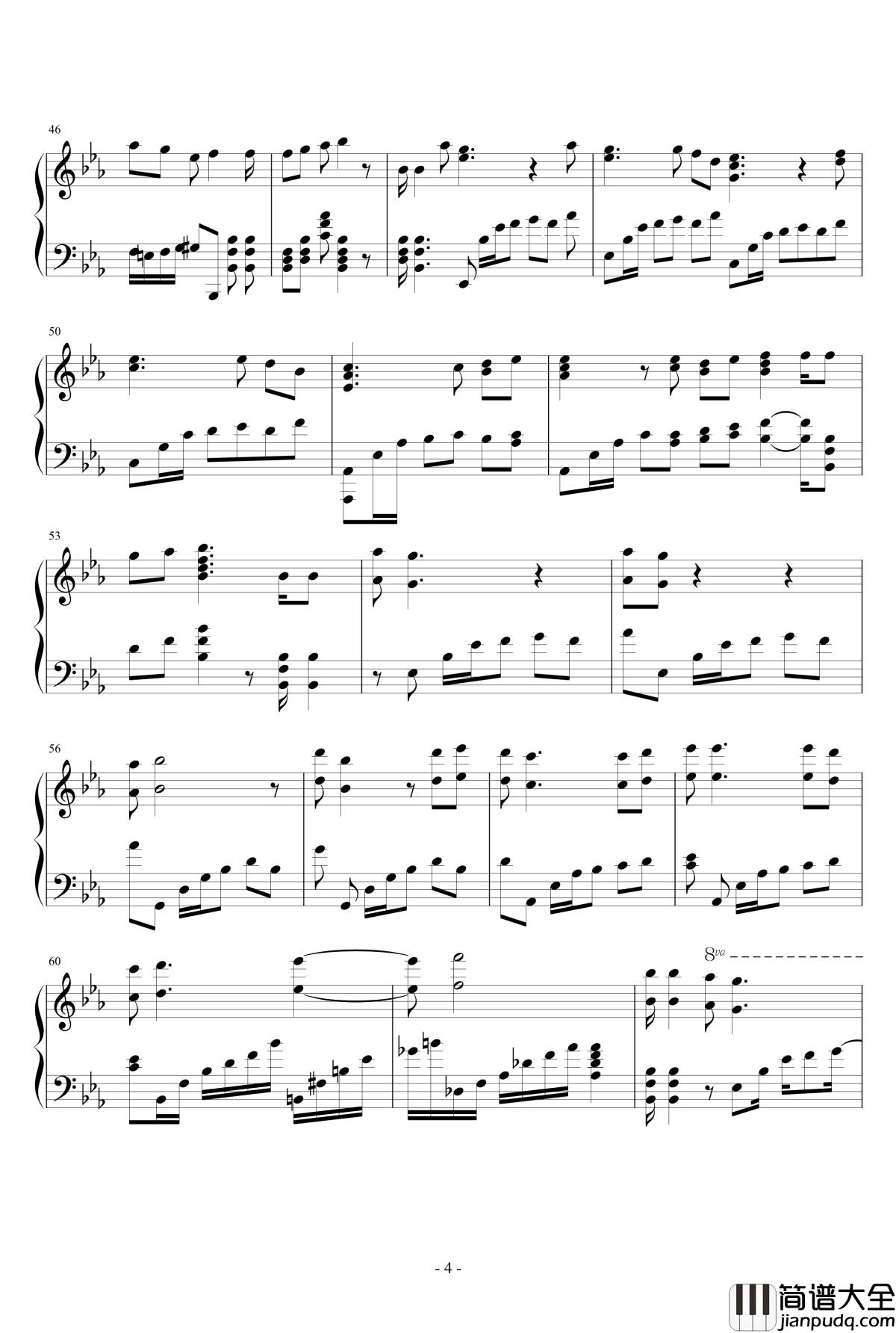 比目钢琴谱_陌易寒