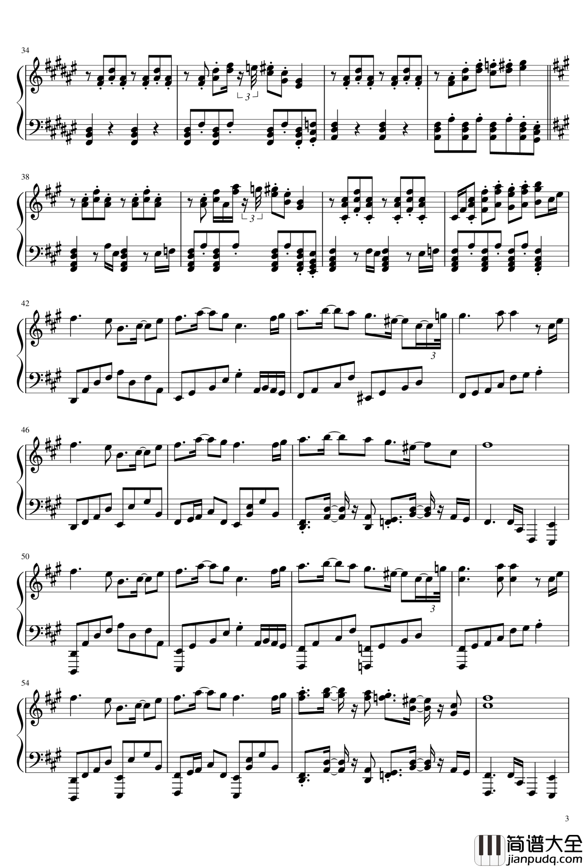 在春天的尽头钢琴谱_[东方星莲船]_东方project