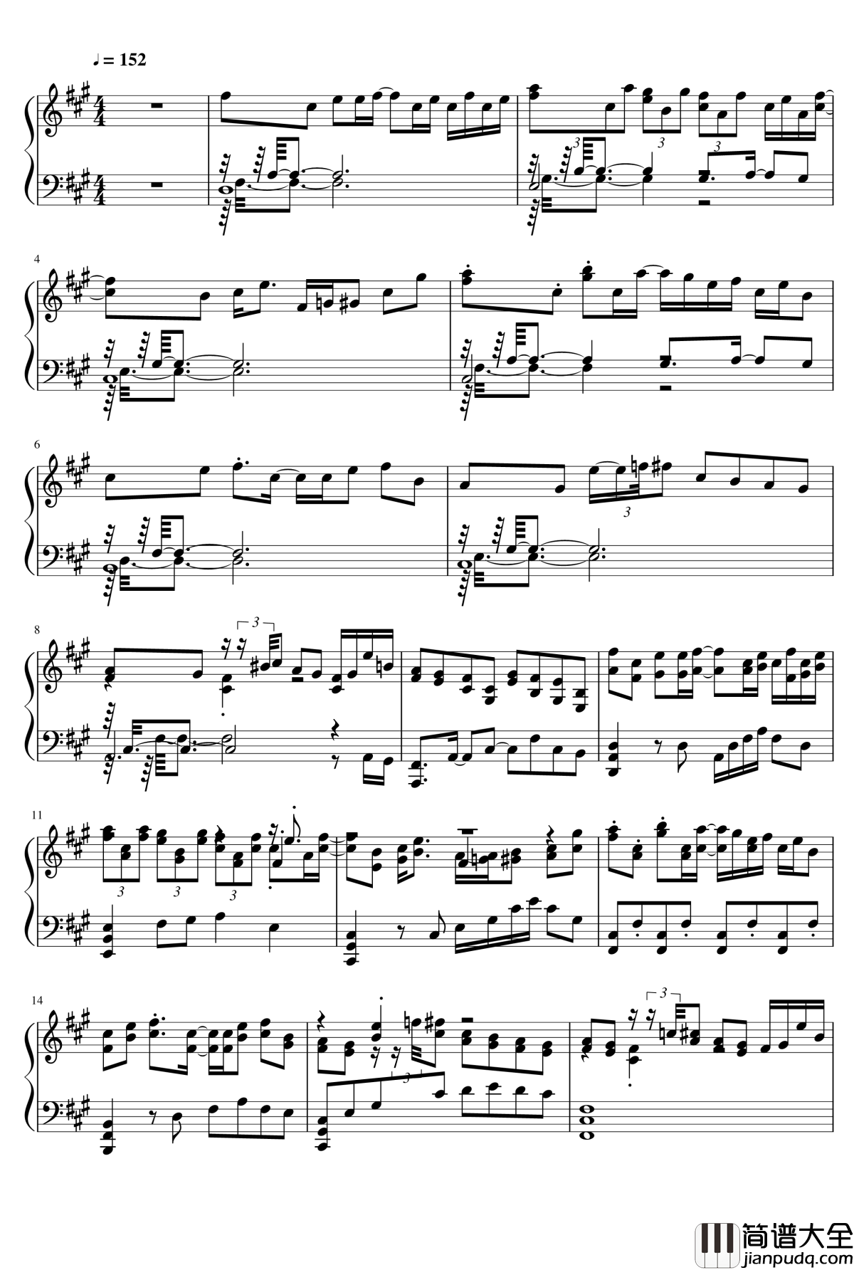 在春天的尽头钢琴谱_[东方星莲船]_东方project