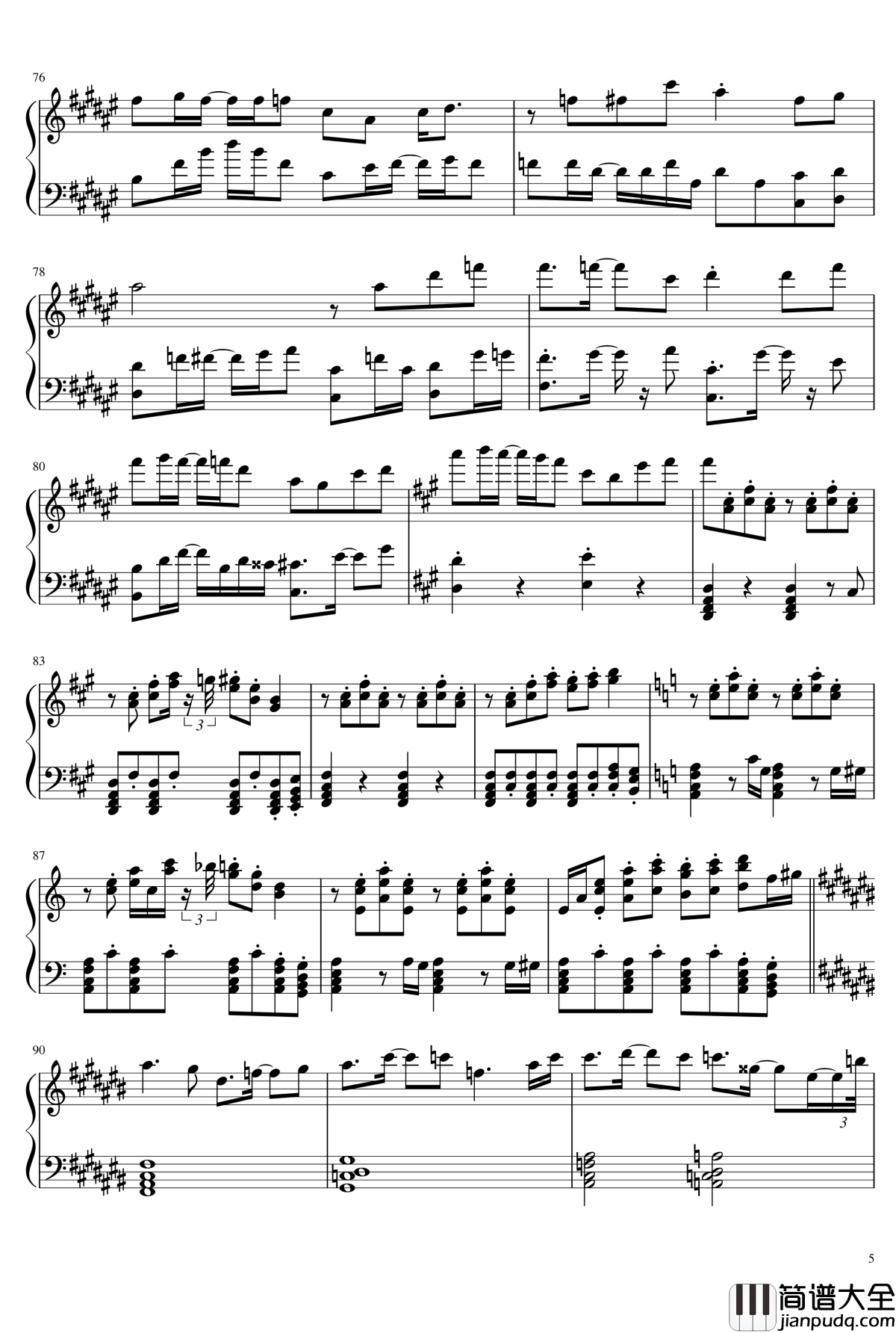 在春天的尽头钢琴谱_[东方星莲船]_东方project