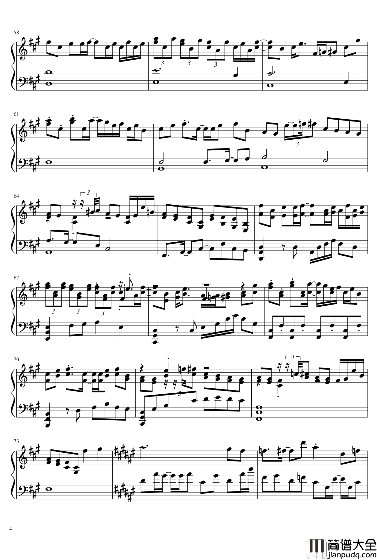 在春天的尽头钢琴谱_[东方星莲船]_东方project