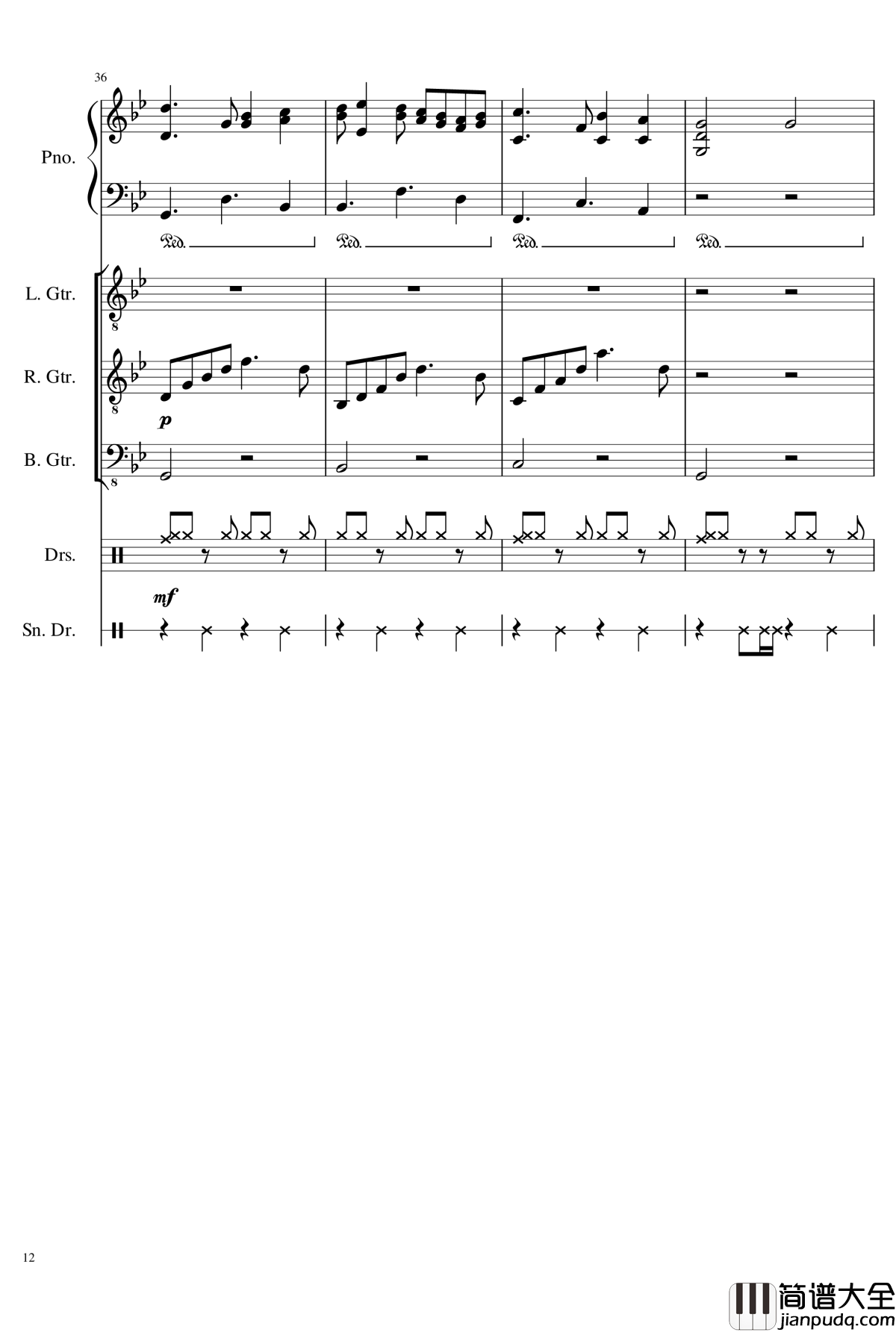 Nod_Nod钢琴谱_狂音§