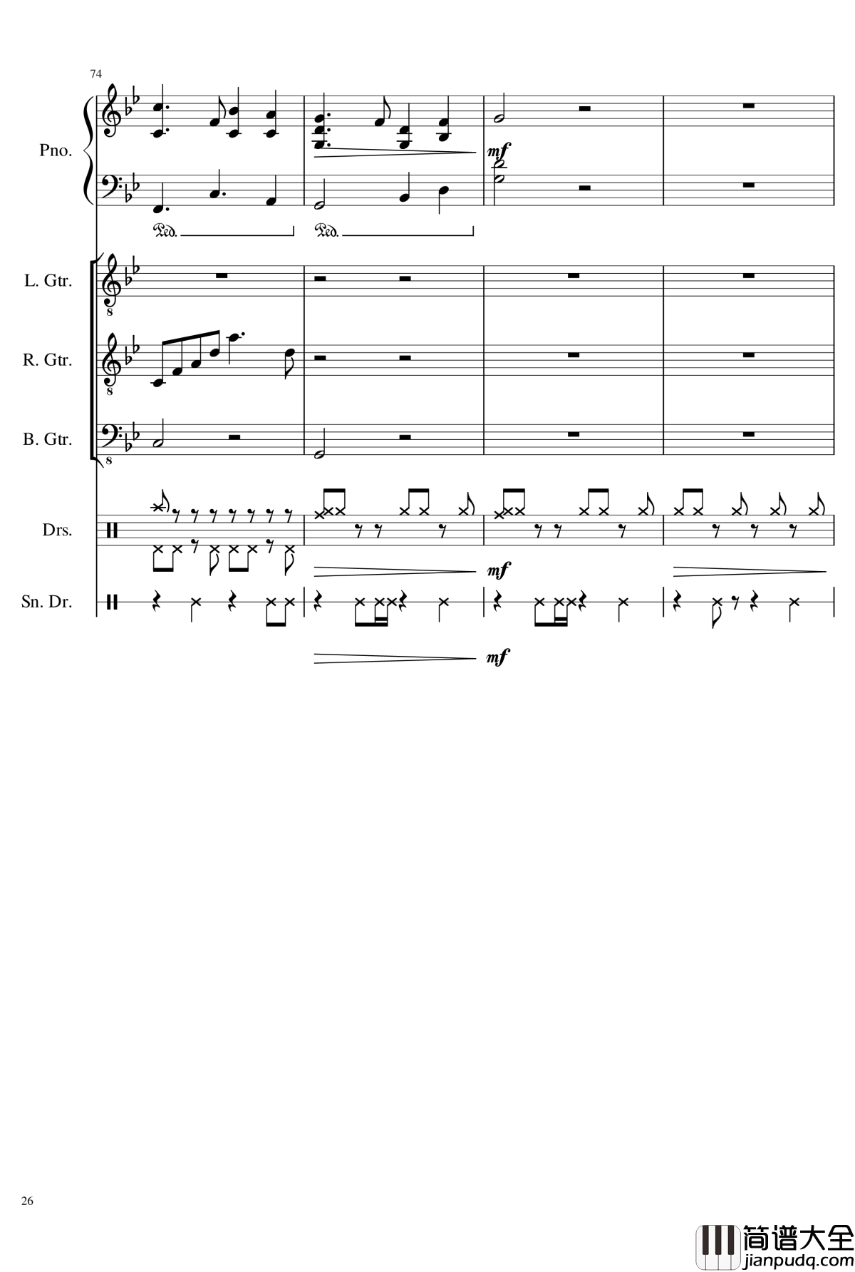 Nod_Nod钢琴谱_狂音§