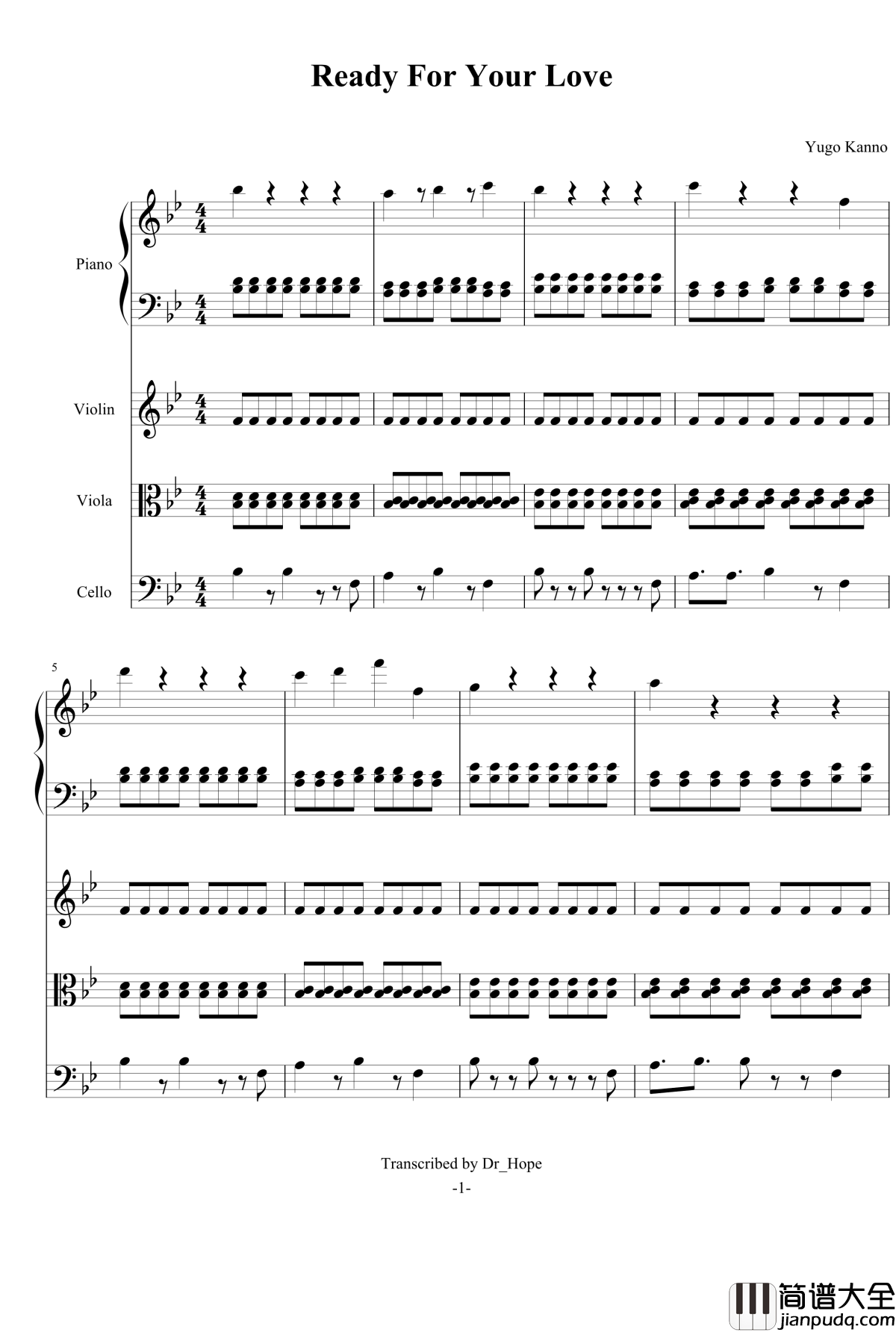 Ready_for_your_love钢琴谱_菅野佑悟