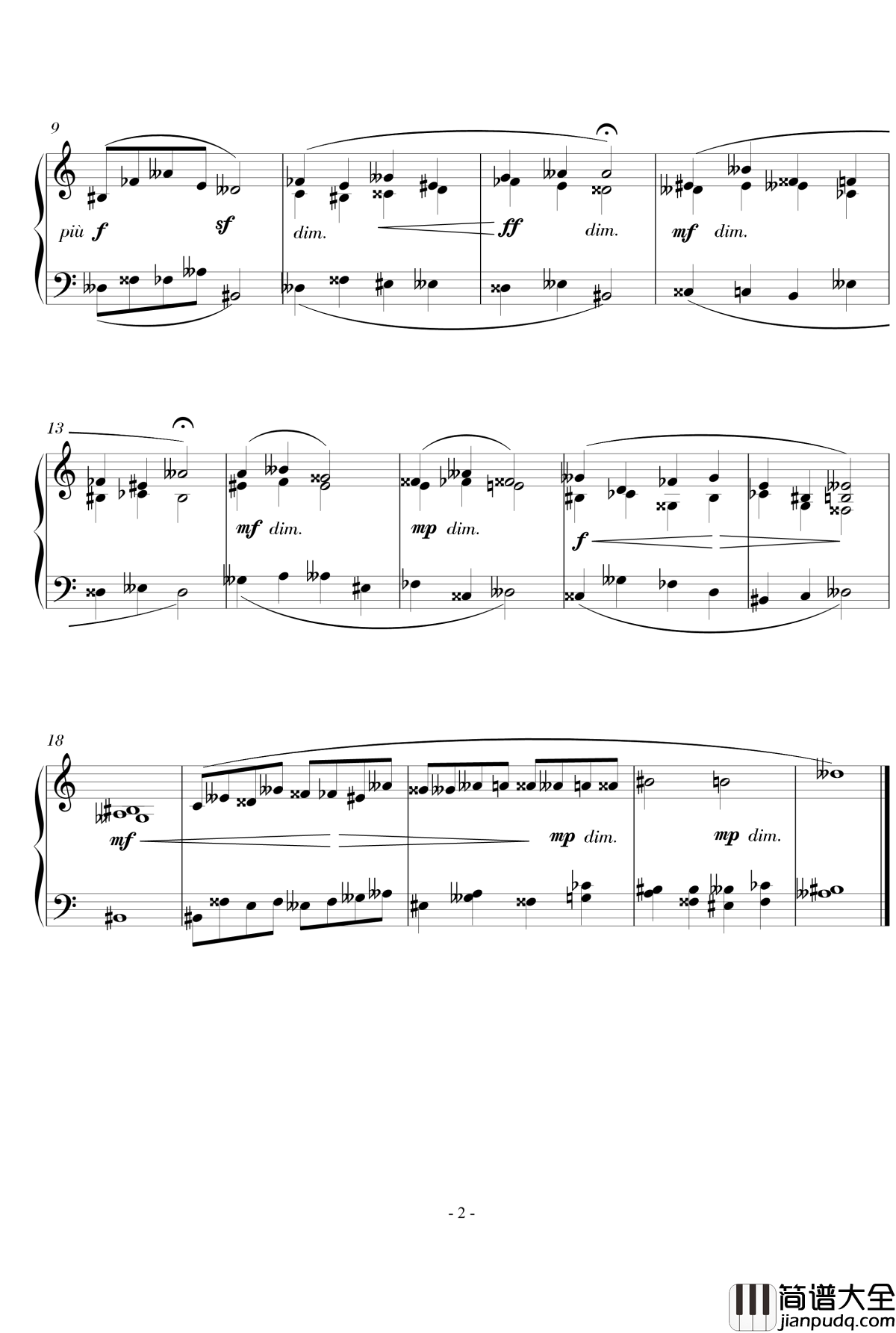 浮夸的记谱钢琴谱_佚名