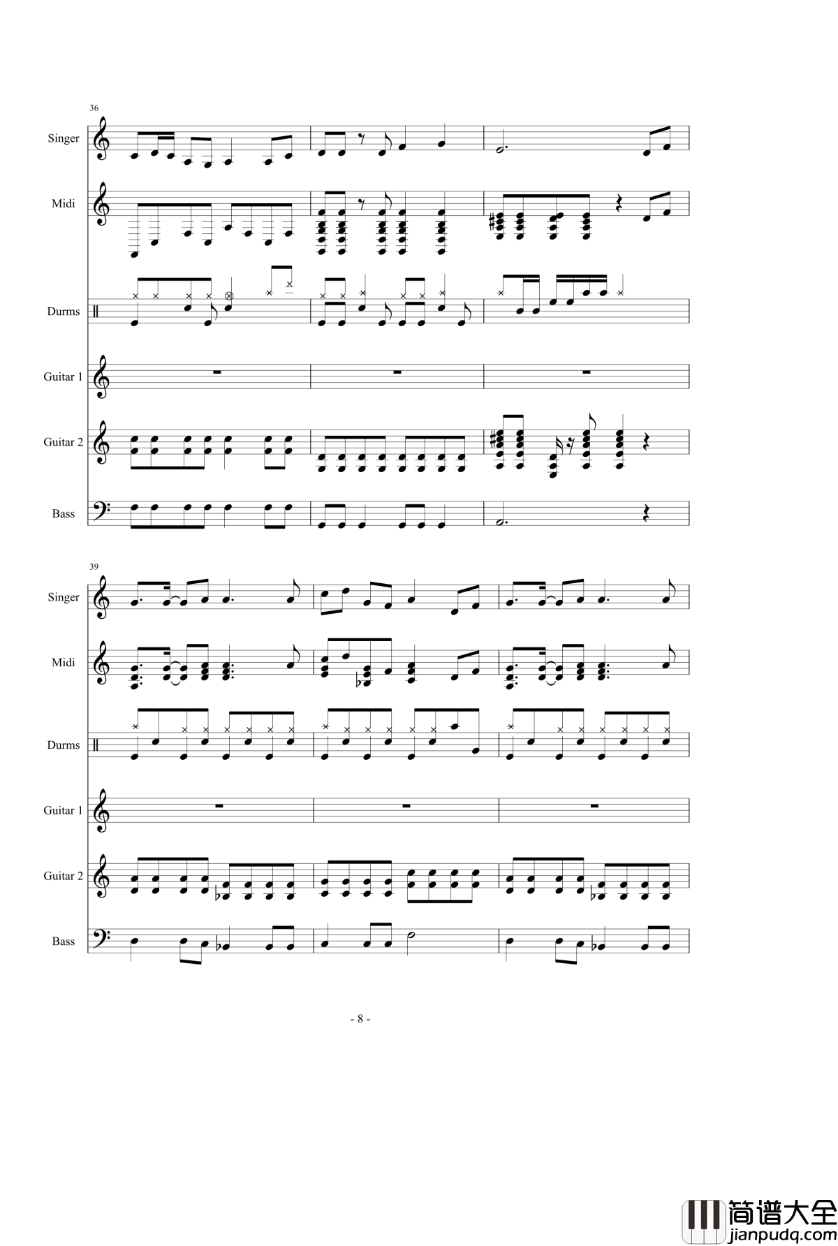 千本樱钢琴谱_总谱第二版_初音未来