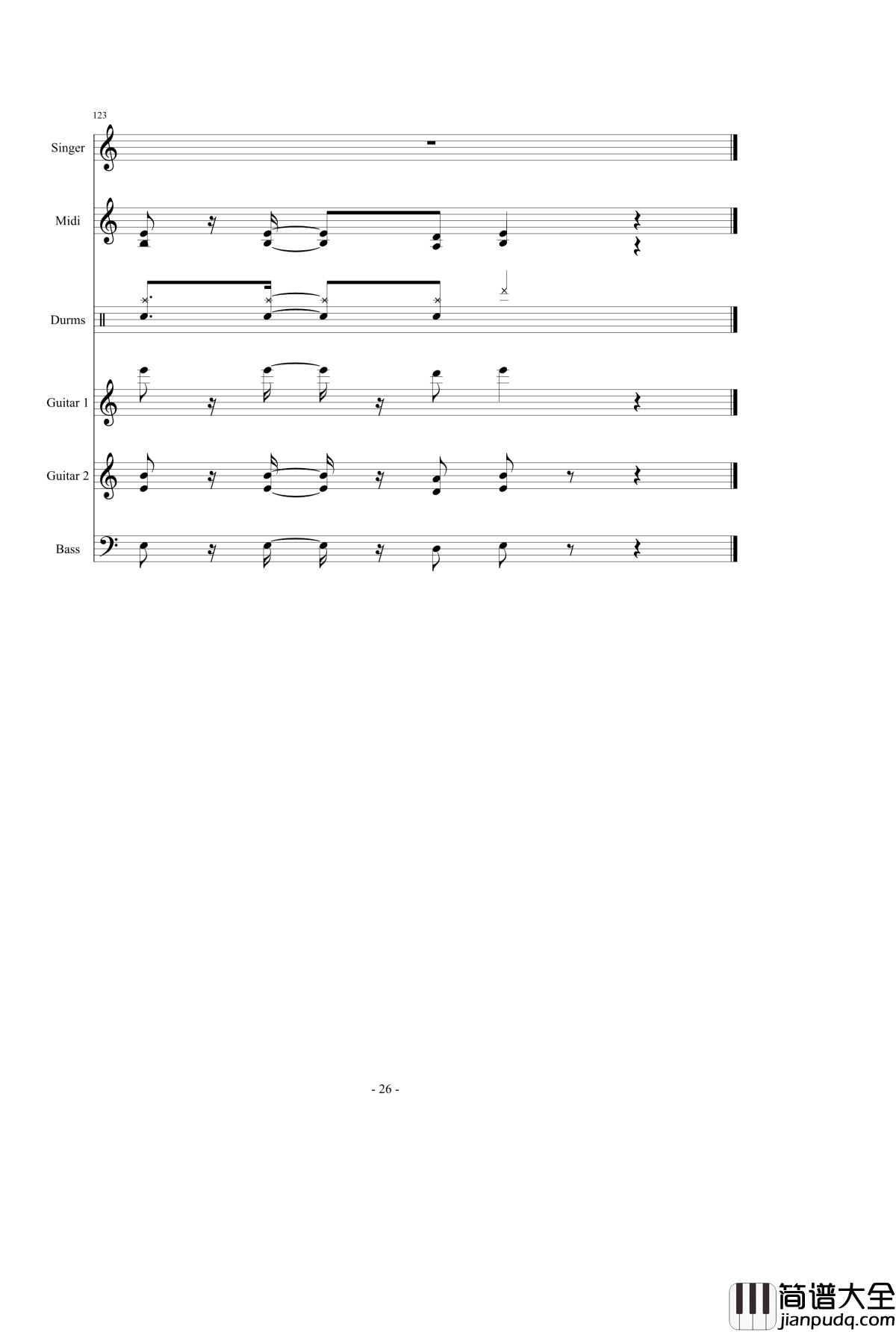 千本樱钢琴谱_总谱第二版_初音未来