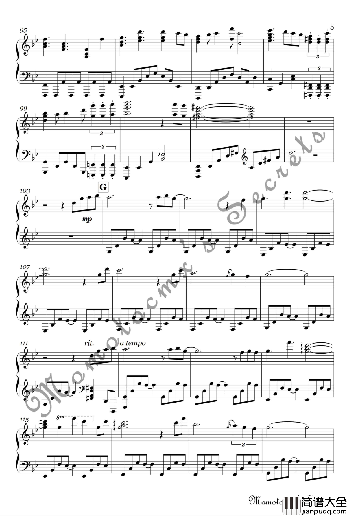 Marasy钢琴谱_触手猴