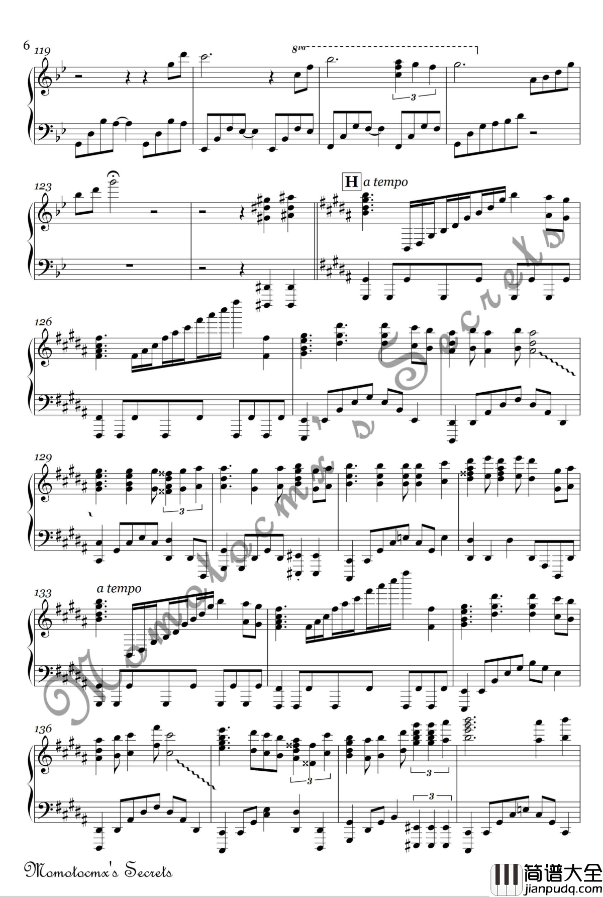 Marasy钢琴谱_触手猴