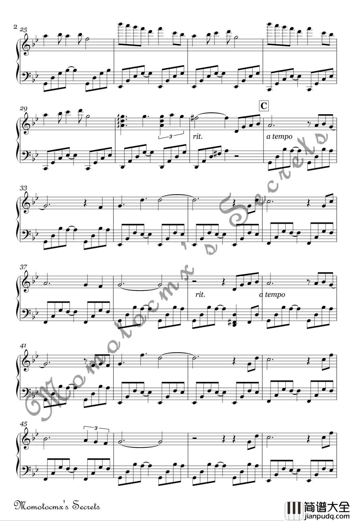 Marasy钢琴谱_触手猴