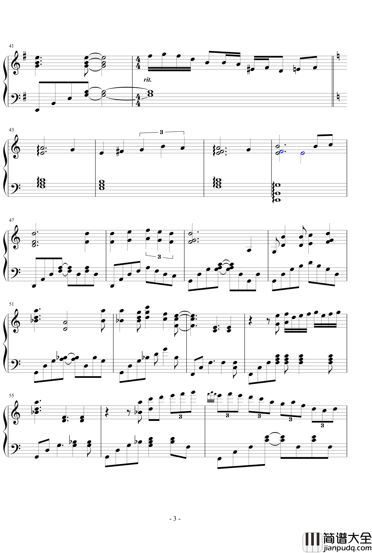 日落時分钢琴谱_王者之喆