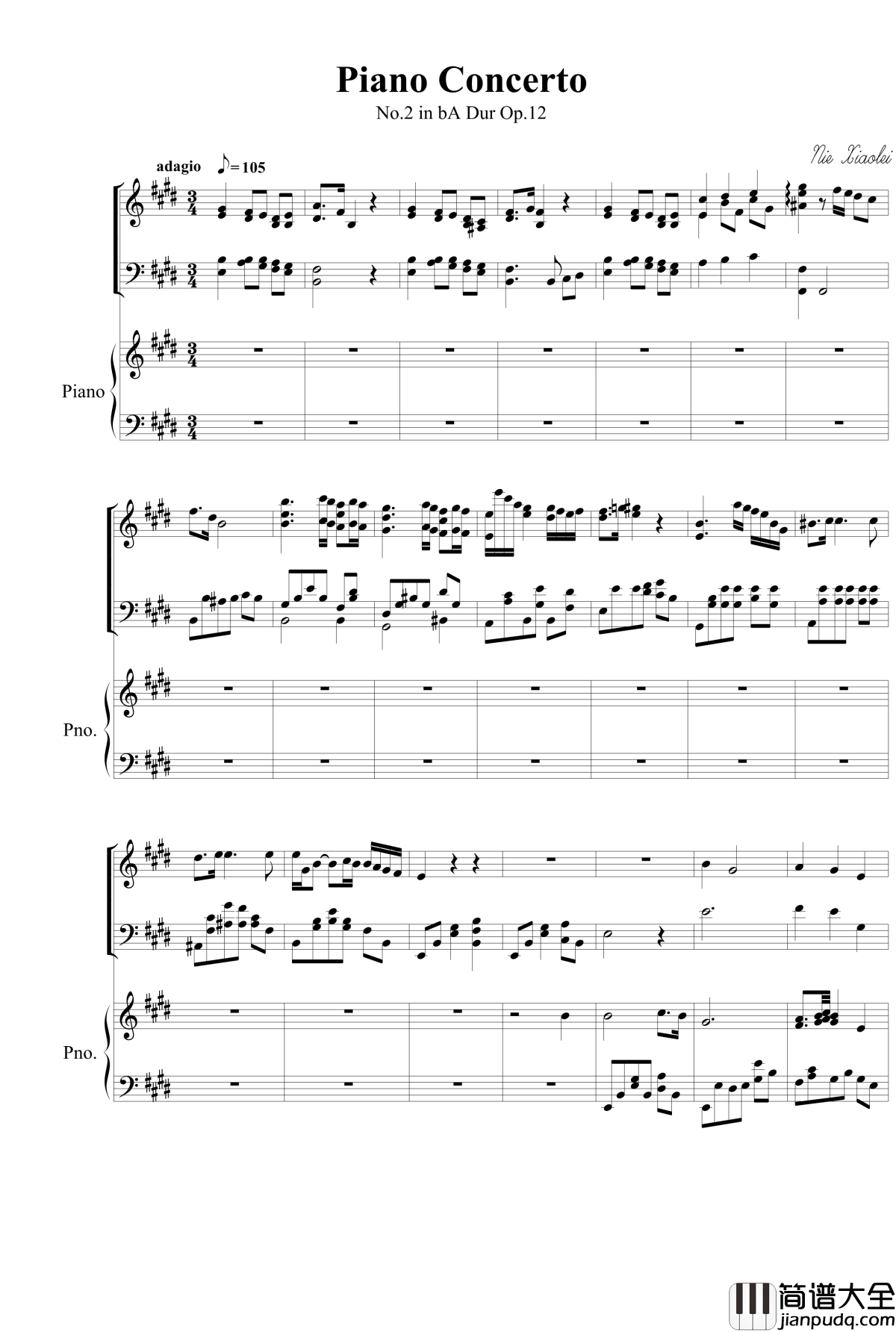 Piano_Concerto_No.2_钢琴谱_mov.2_nzh1934