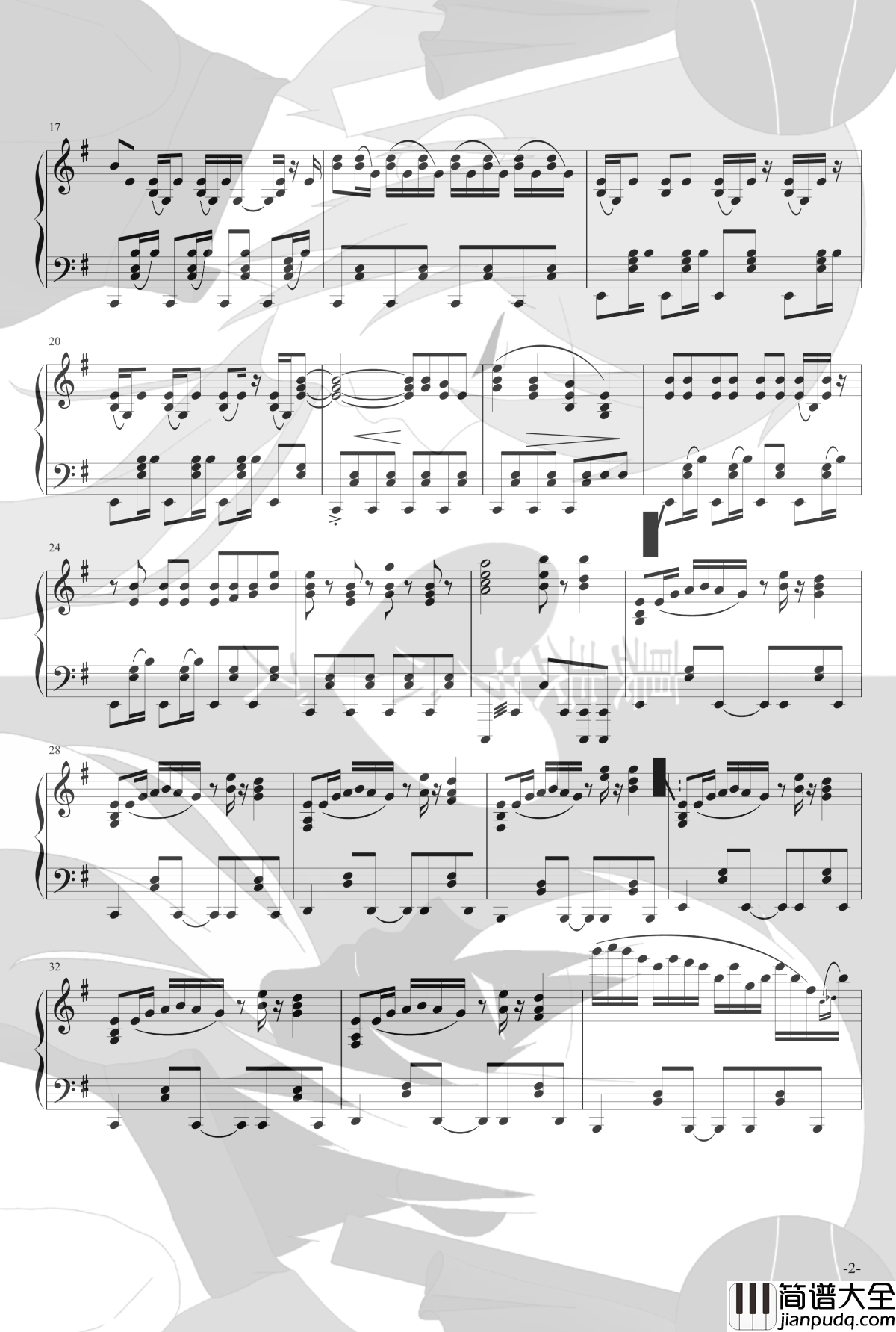 里表情人钢琴谱_初音未来