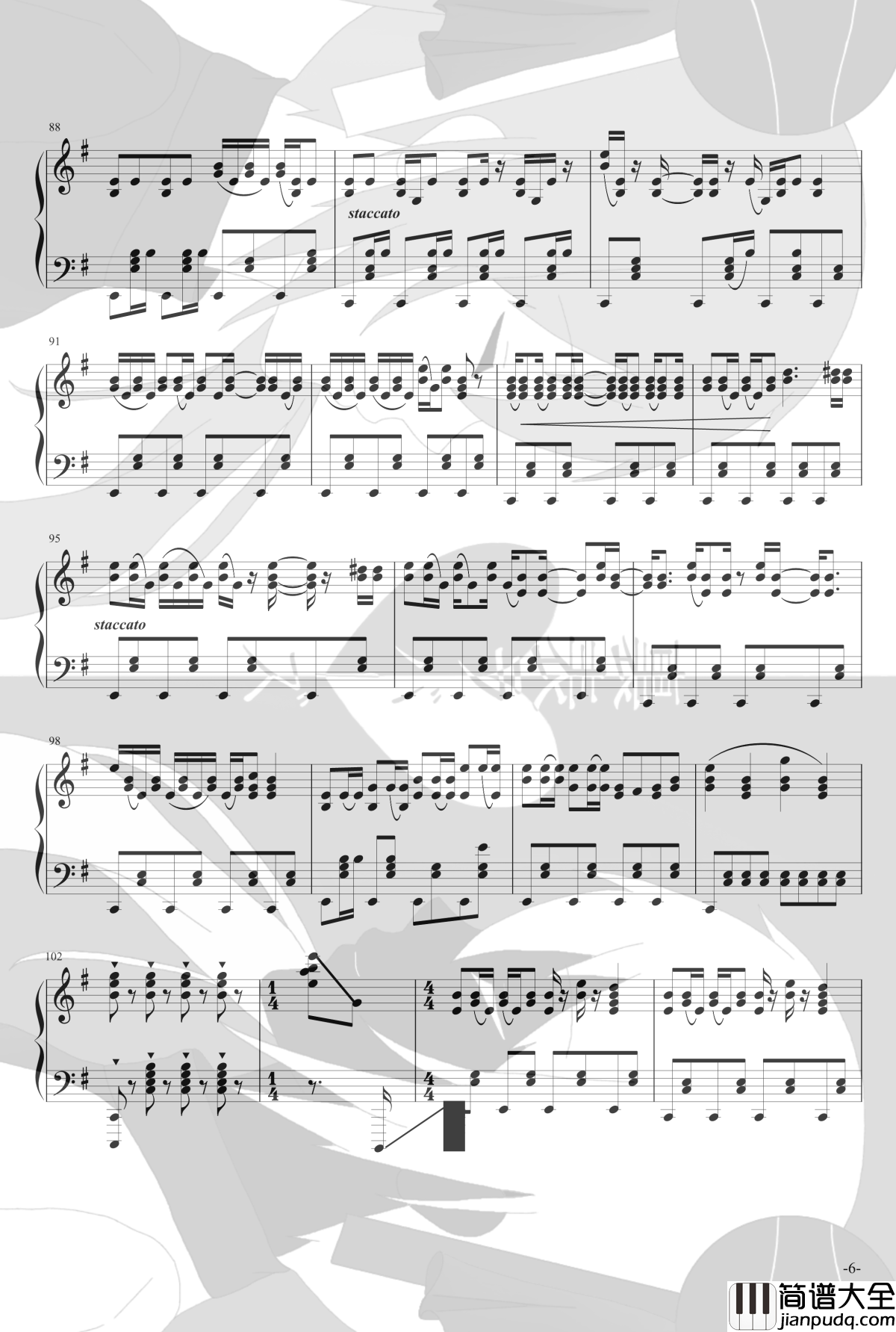 里表情人钢琴谱_初音未来