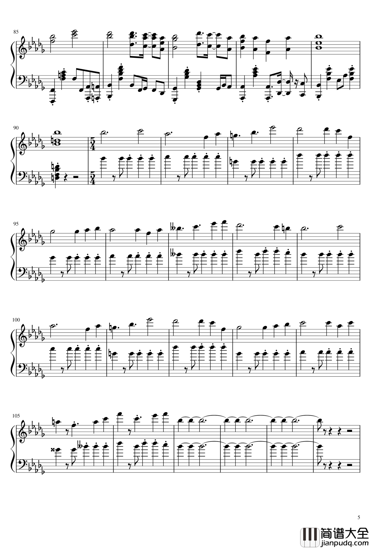 幻想的白色旅人钢琴谱_[东方天空璋]__东方project