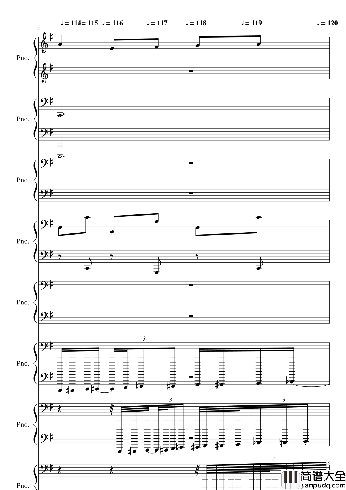 八月钢琴谱_黑化