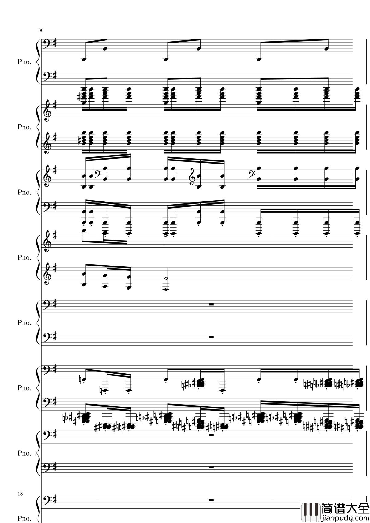 八月钢琴谱_黑化