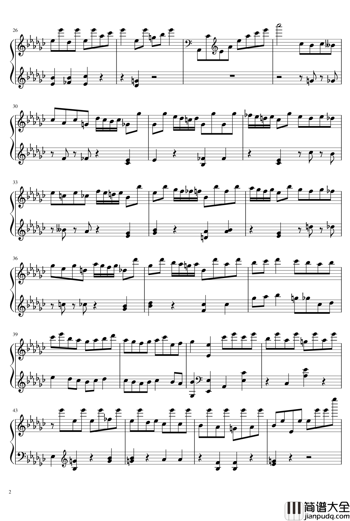 星星钟钢琴谱_钢琴块2