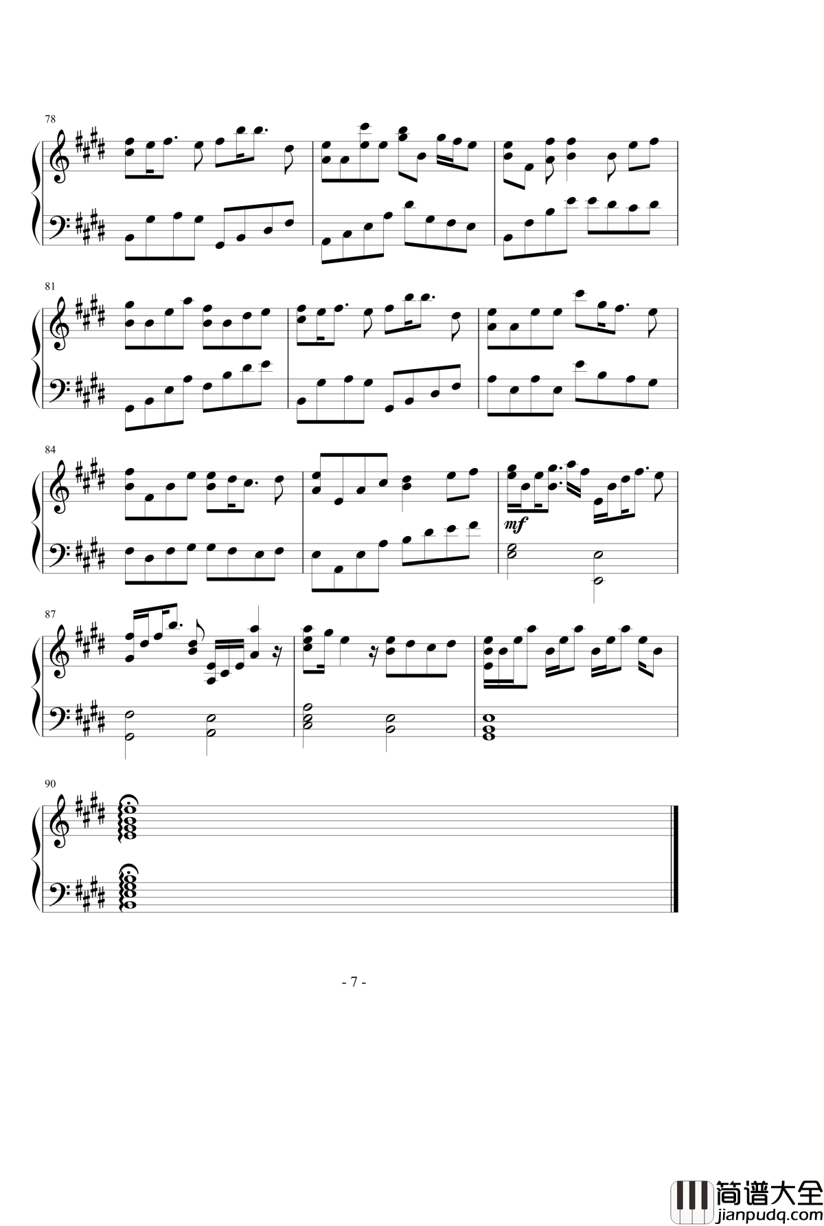 帰るから钢琴谱_[天降之物f_ED_]_天降之物