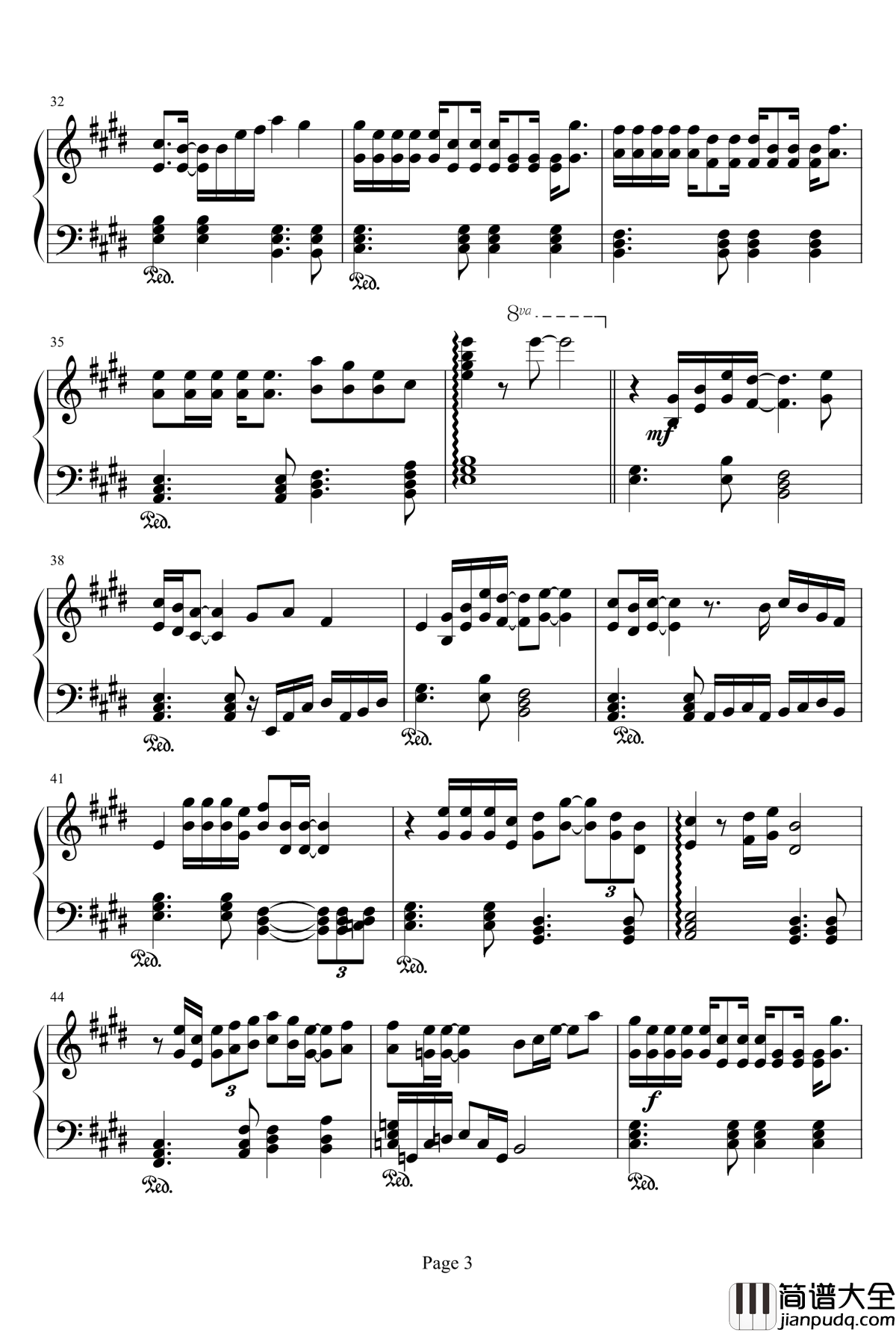 爱如潮水钢琴谱_克莱德曼