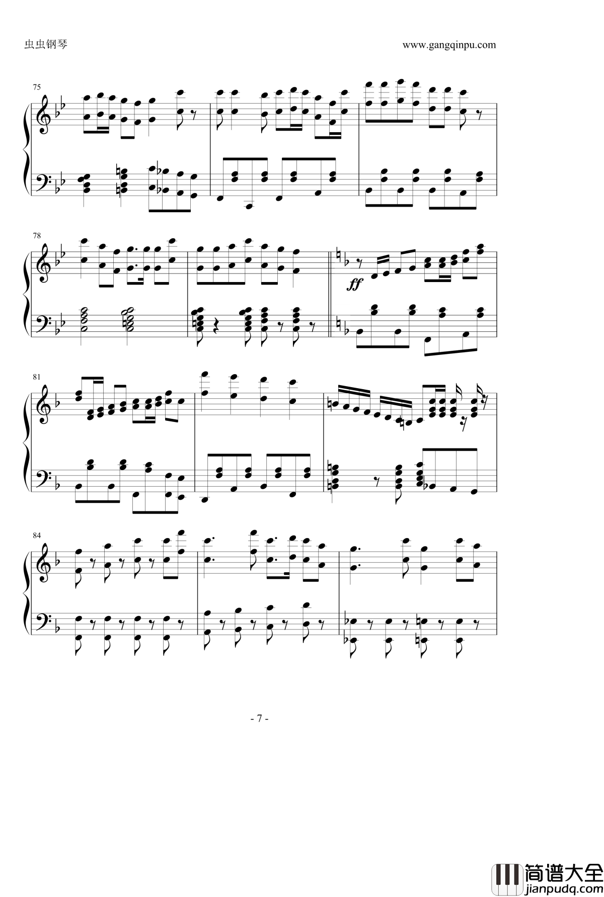 少女与战车剧场版BGM钢琴谱_学園十色です