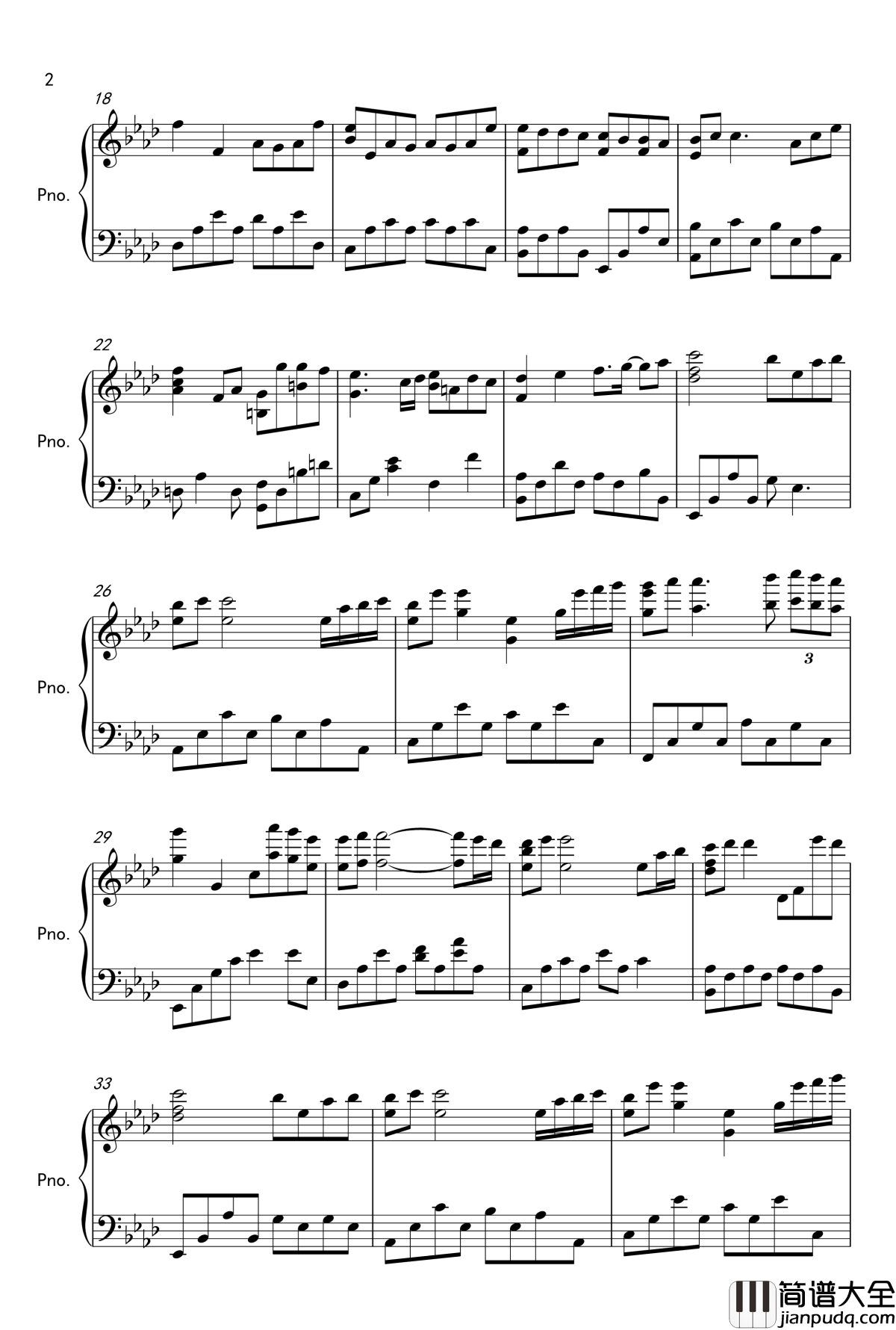 kiss_the_rain原声版2钢琴谱_Yiruma