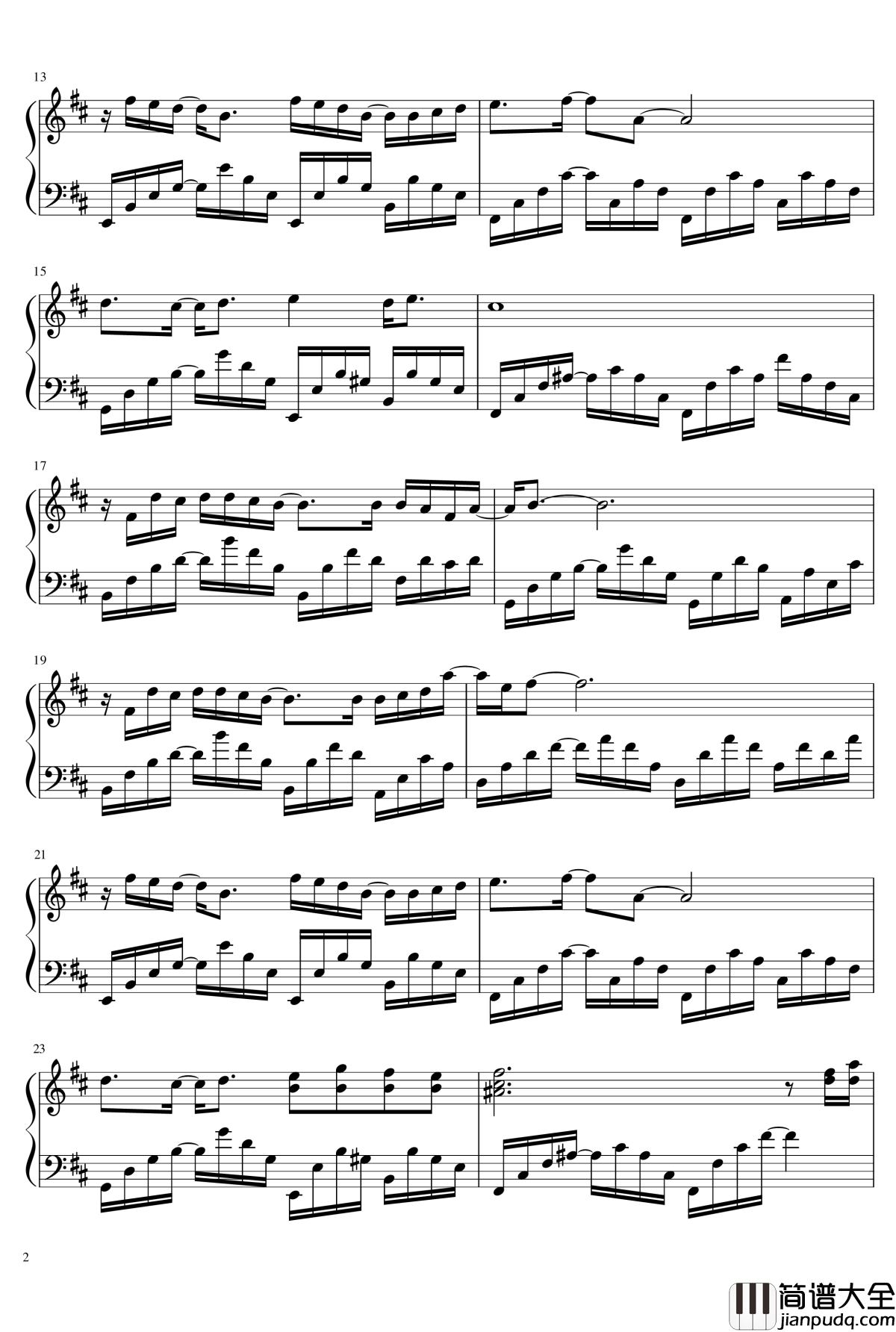 雨花_Rain_Flower钢琴谱_心华_回廊音乐