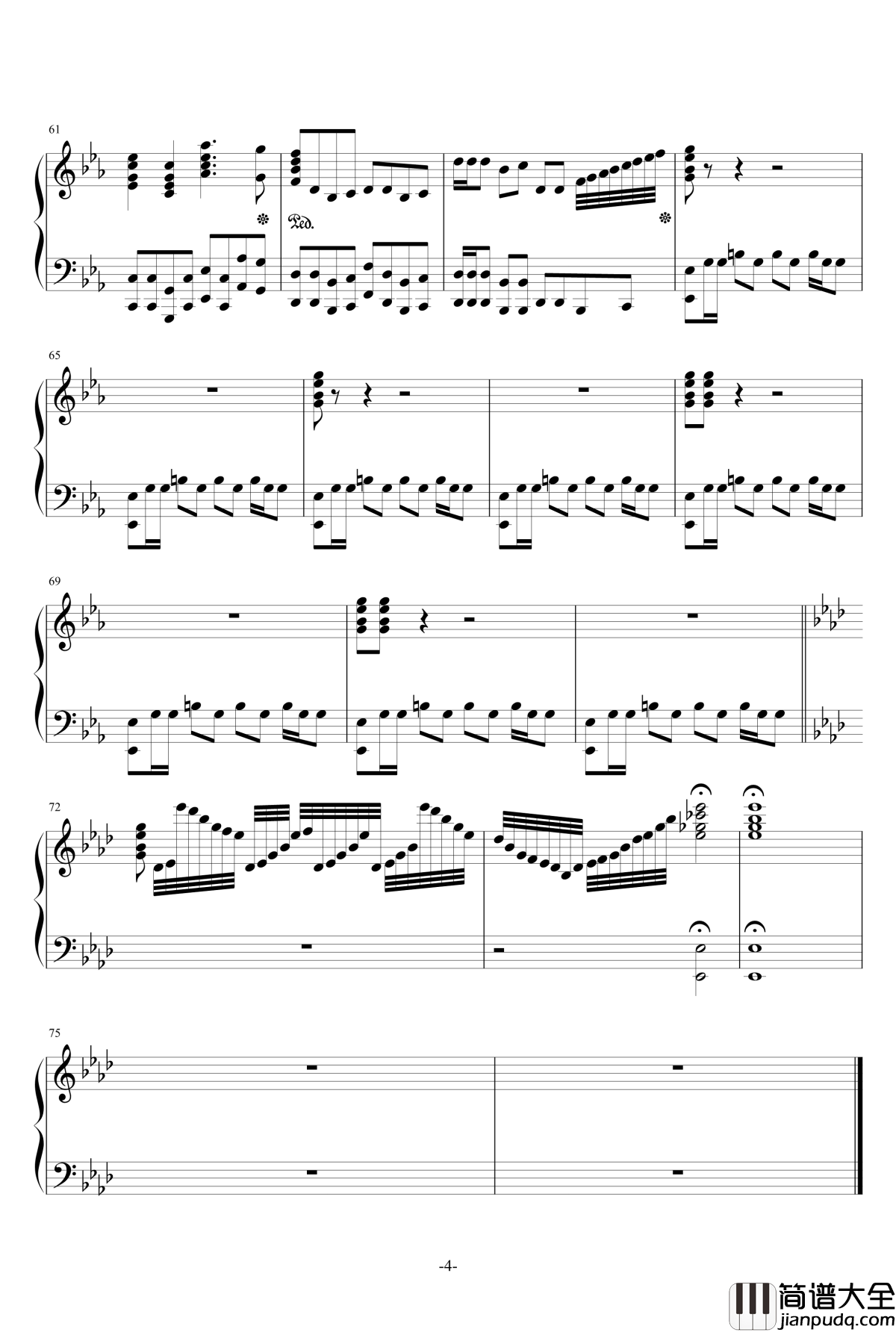 西游记主题曲钢琴谱