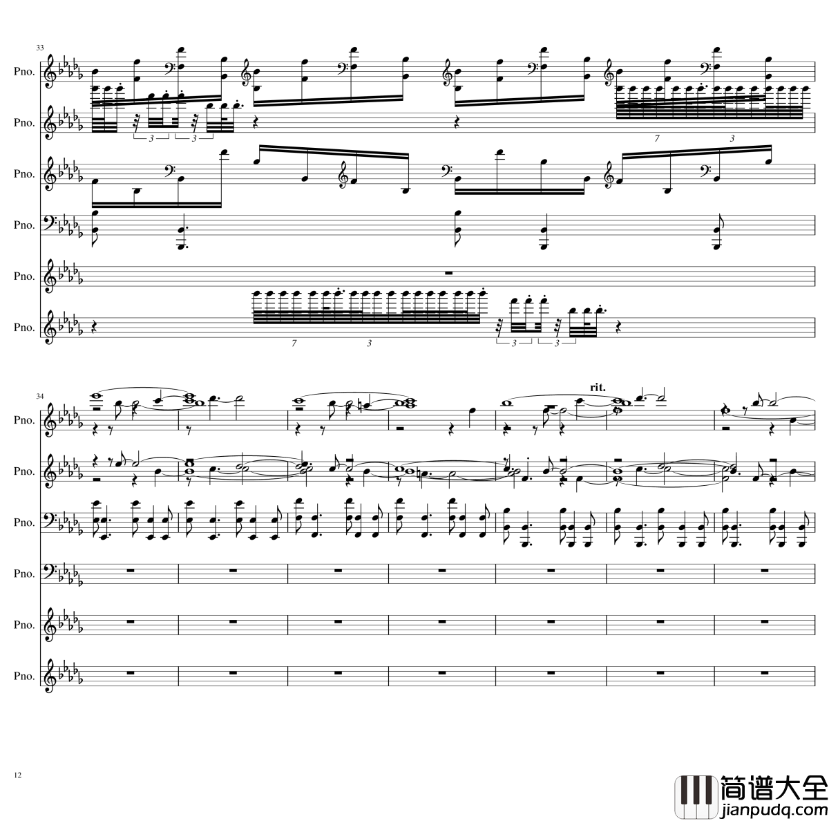 两小时挑战钢琴谱__黑化