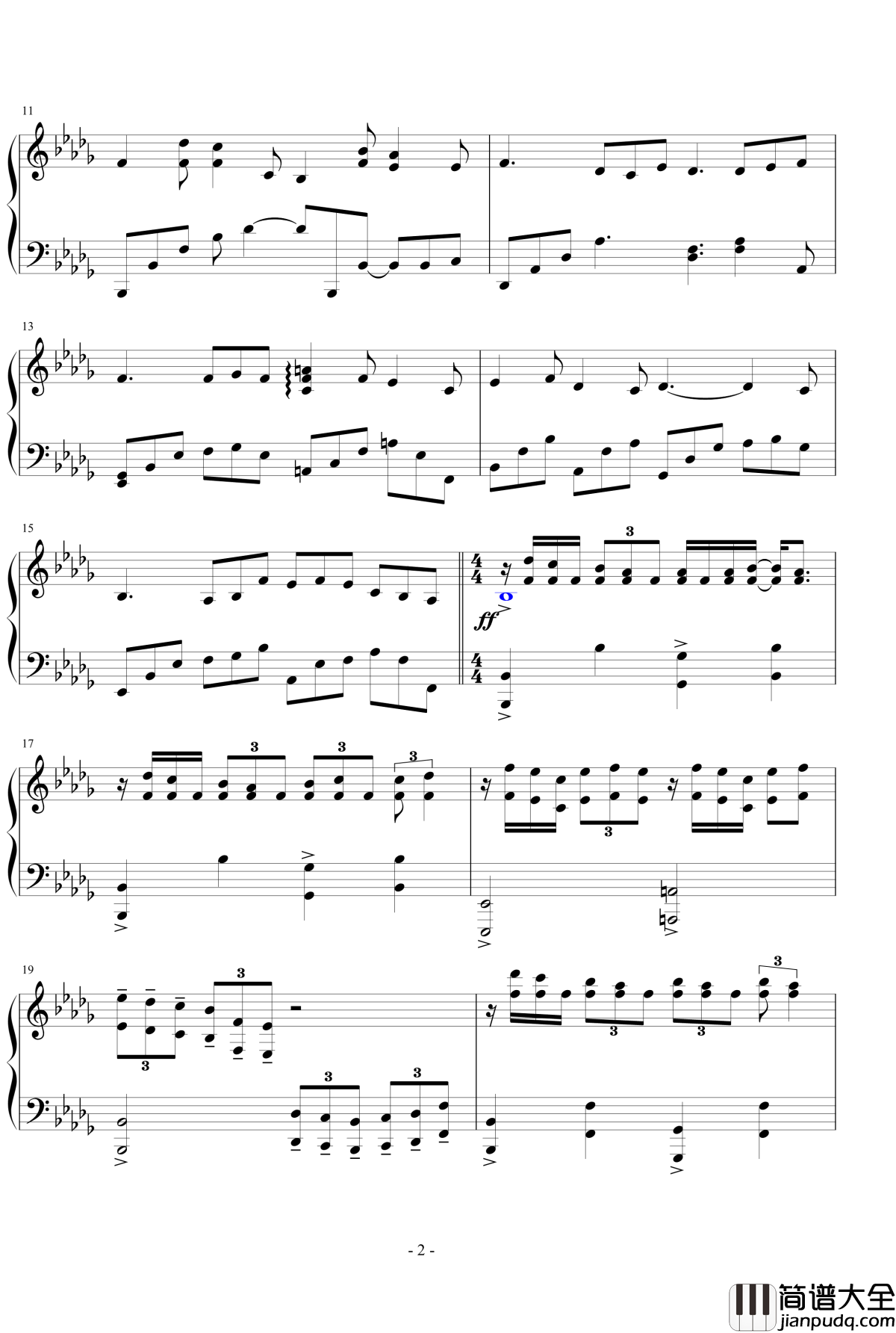 陣雨钢琴谱_前奏曲_王者之喆