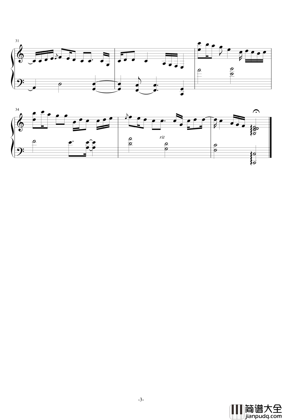 ソリテュード钢琴谱_孤寂_甘城光辉游乐园OST