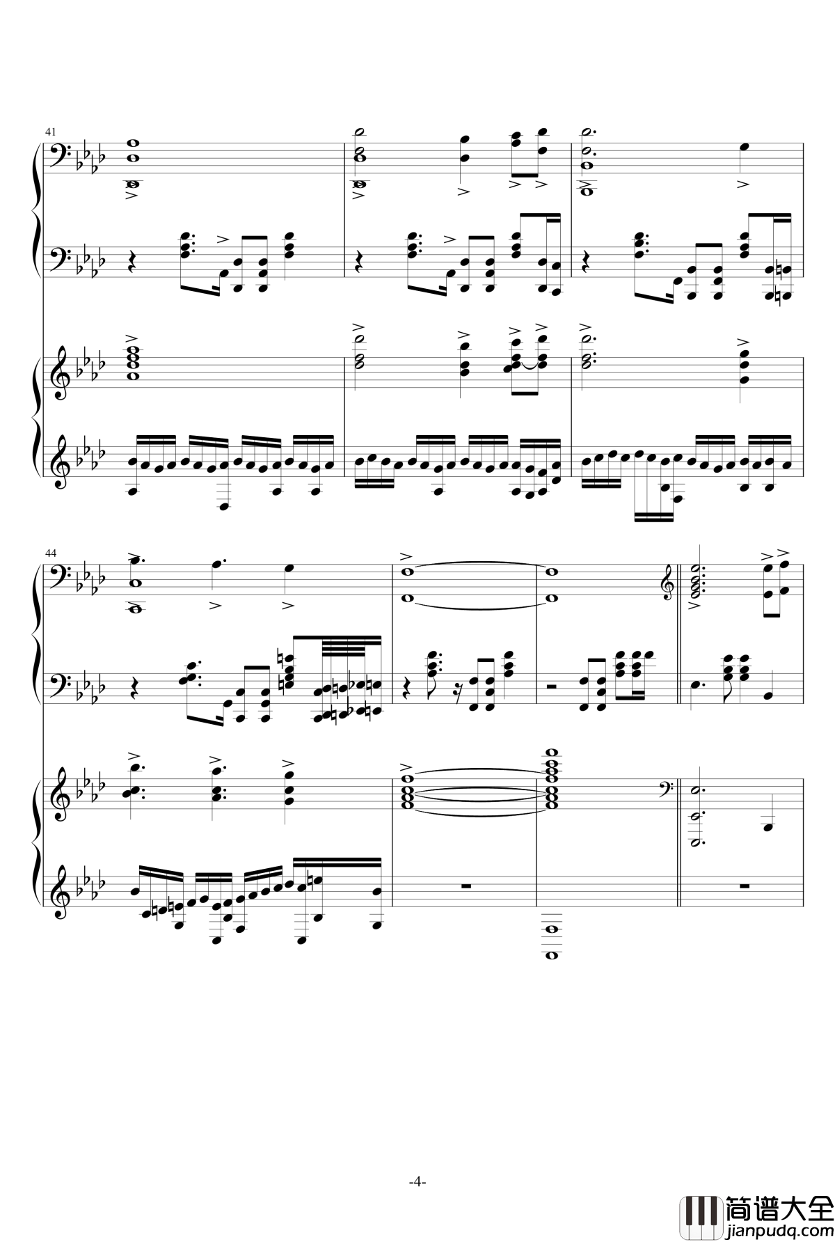 赤信号_四音轨钢琴改编版钢琴谱_劲乐团