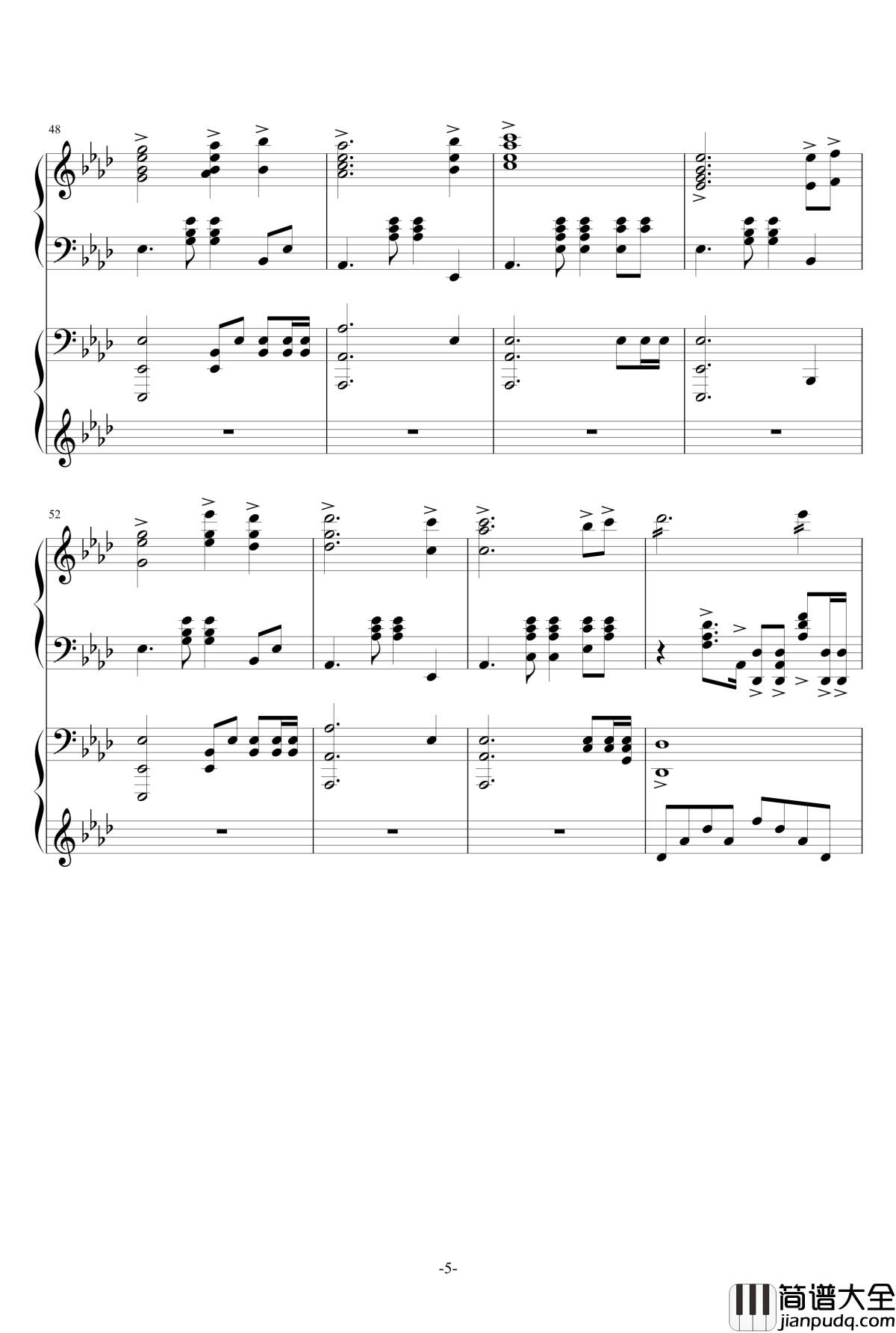 赤信号_四音轨钢琴改编版钢琴谱_劲乐团