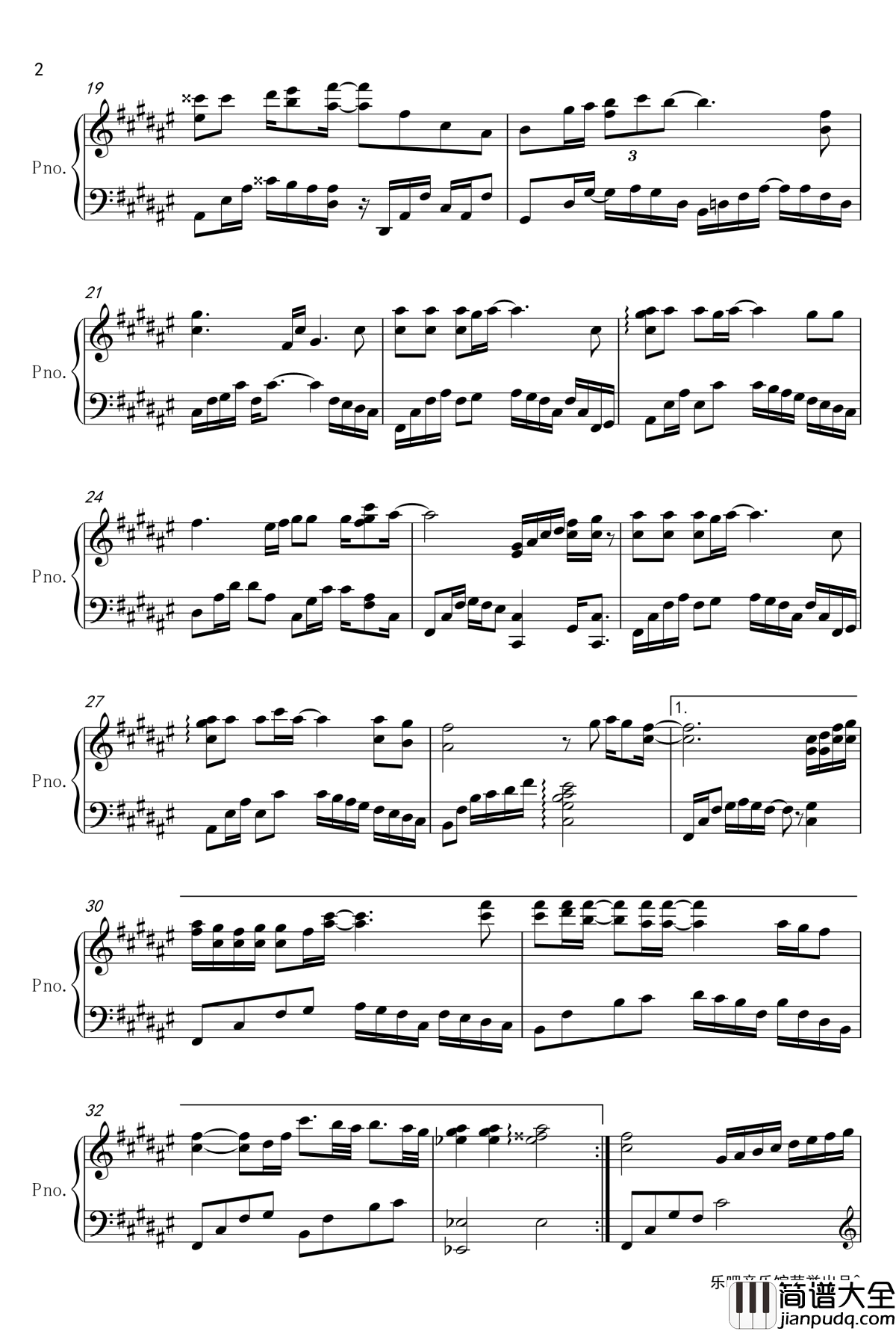 可不可以钢琴谱_刘德华