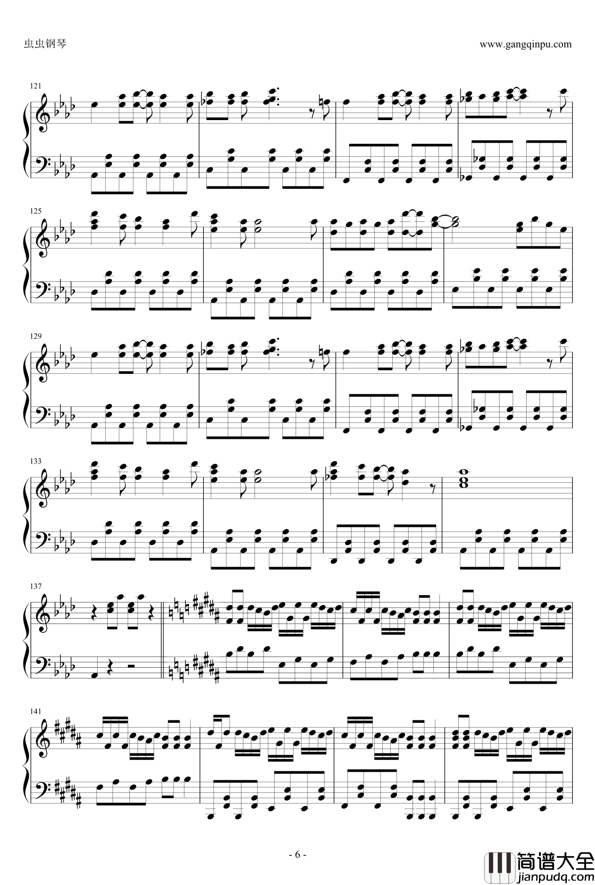 笨女孩OP钢琴谱_全力☆Summer！