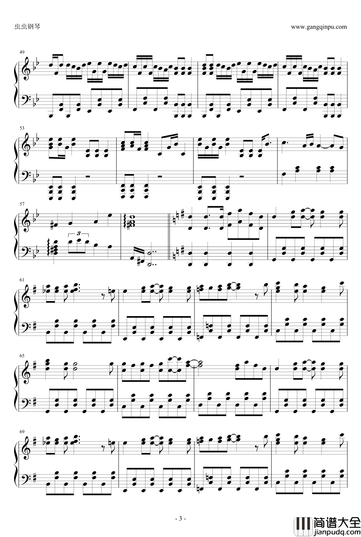 笨女孩OP钢琴谱_全力☆Summer！