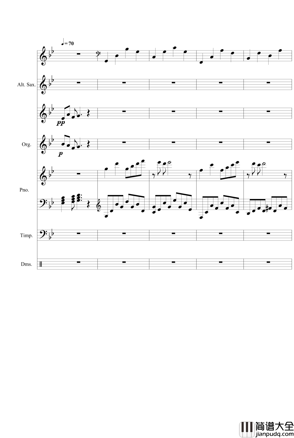 星空钢琴谱_总谱_克莱德曼