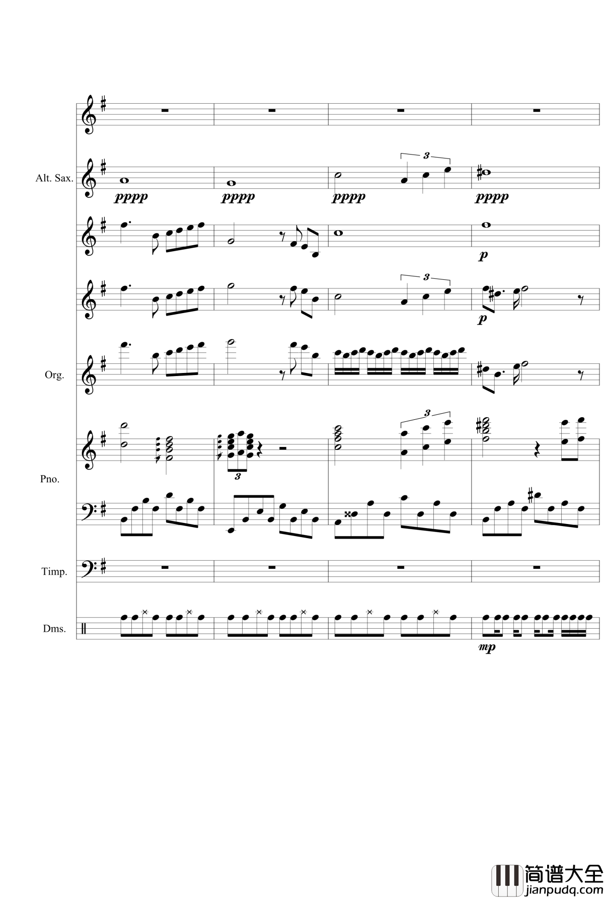 星空钢琴谱_总谱_克莱德曼