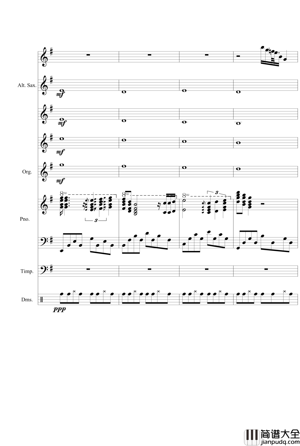 星空钢琴谱_总谱_克莱德曼