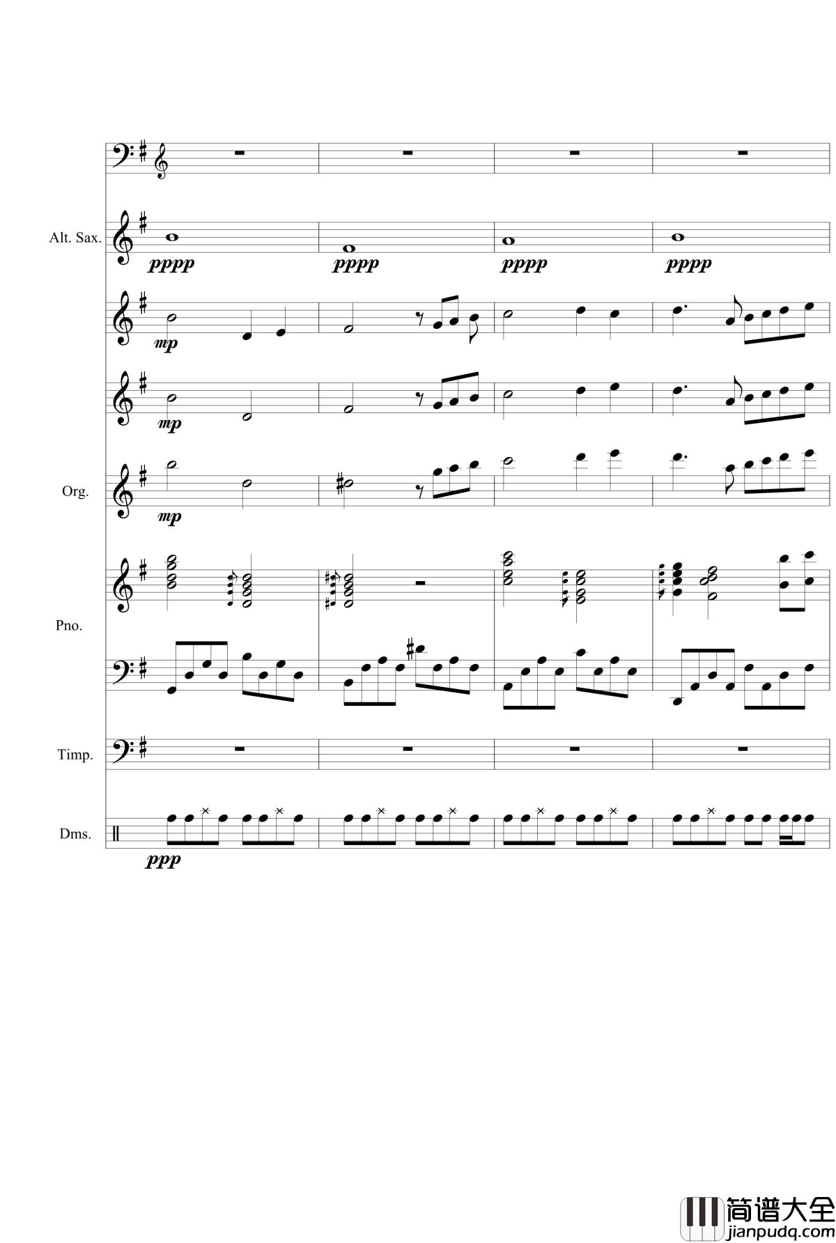 星空钢琴谱_总谱_克莱德曼