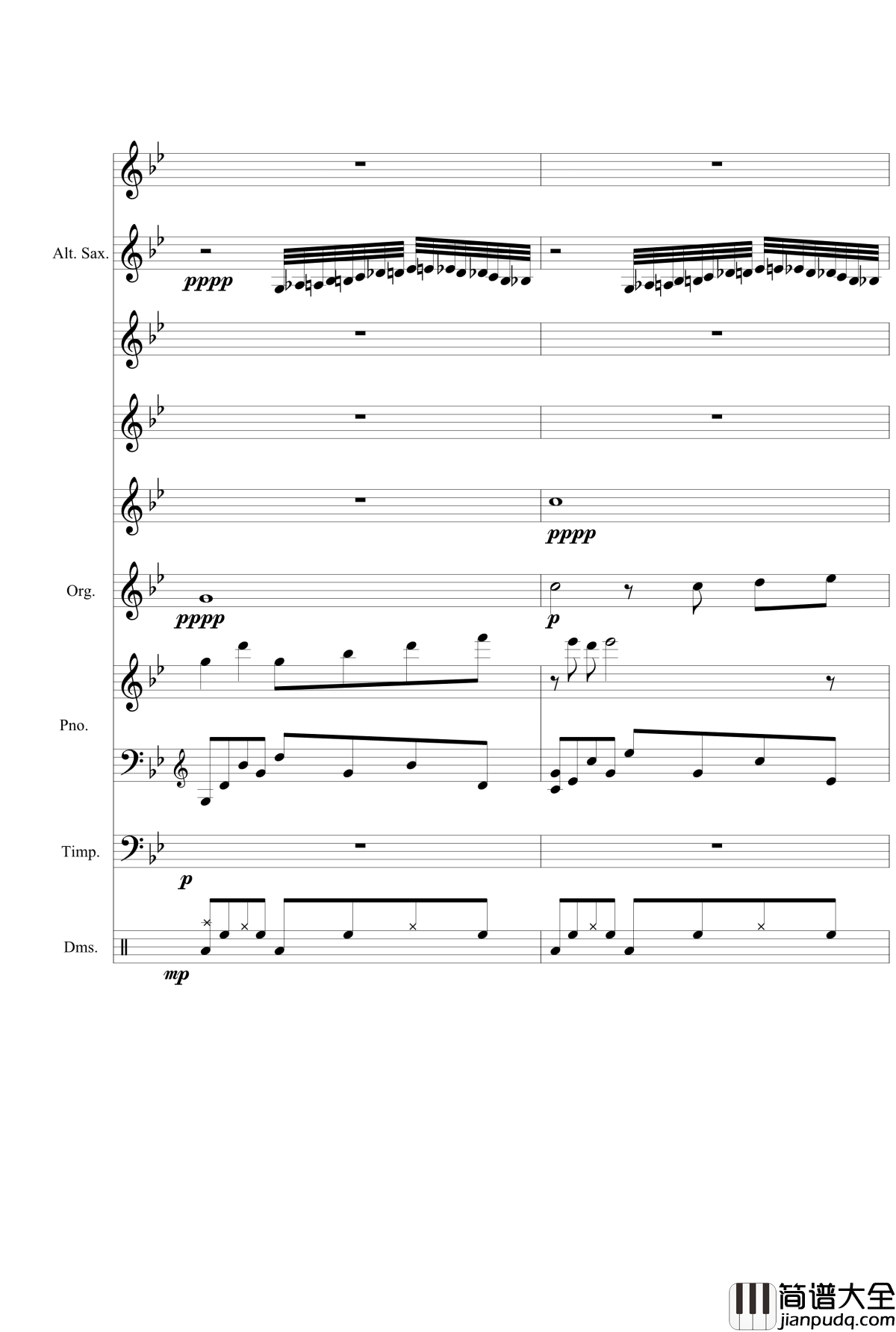 星空钢琴谱_总谱_克莱德曼