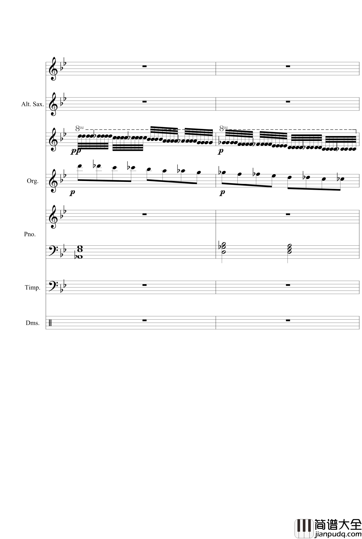 星空钢琴谱_总谱_克莱德曼