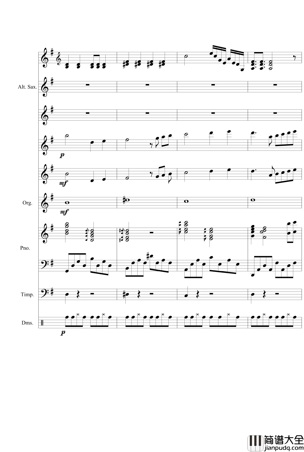 星空钢琴谱_总谱_克莱德曼