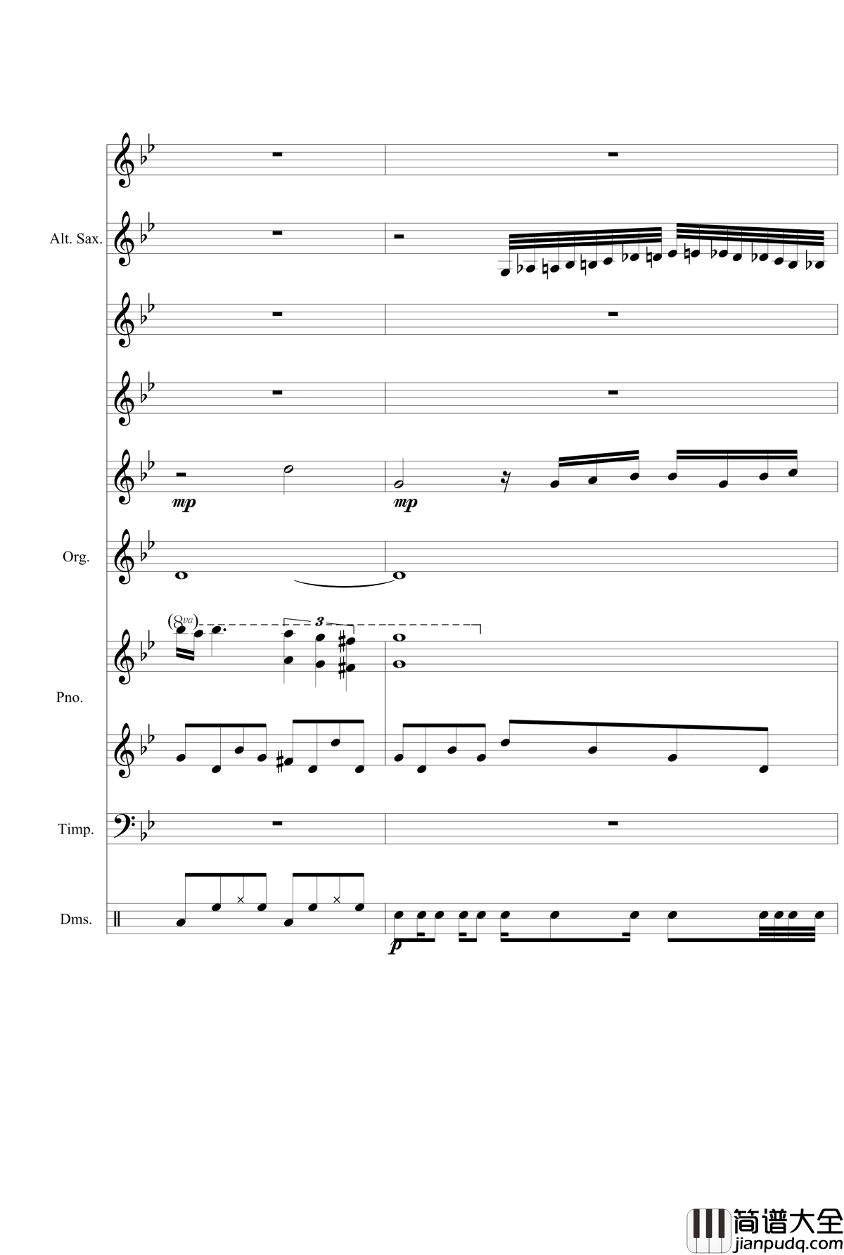 星空钢琴谱_总谱_克莱德曼