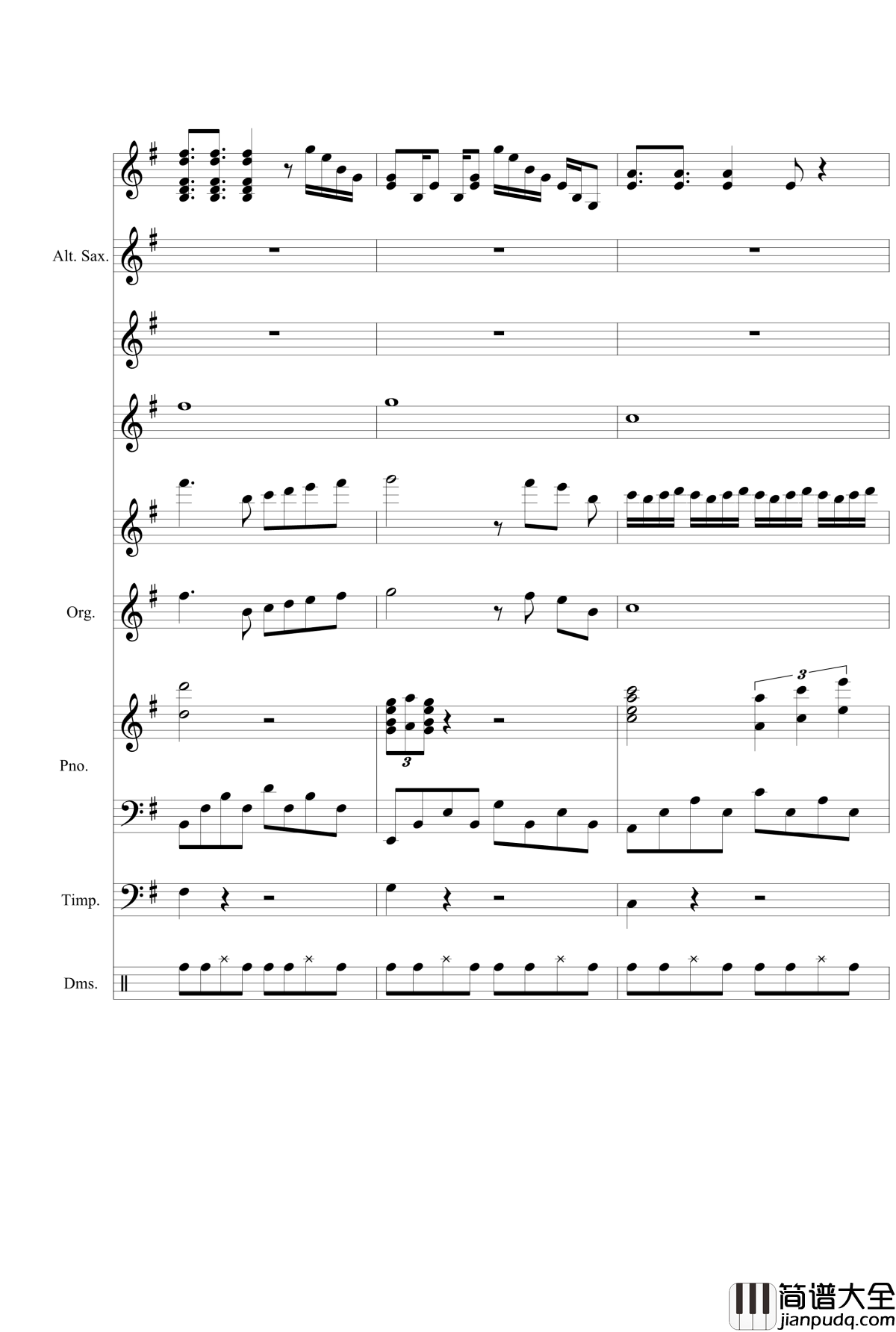 星空钢琴谱_总谱_克莱德曼