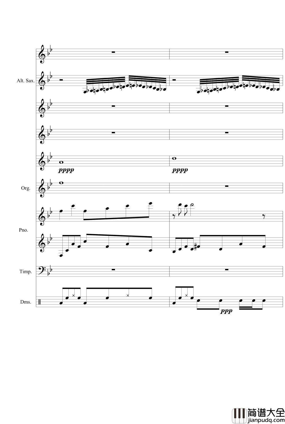 星空钢琴谱_总谱_克莱德曼