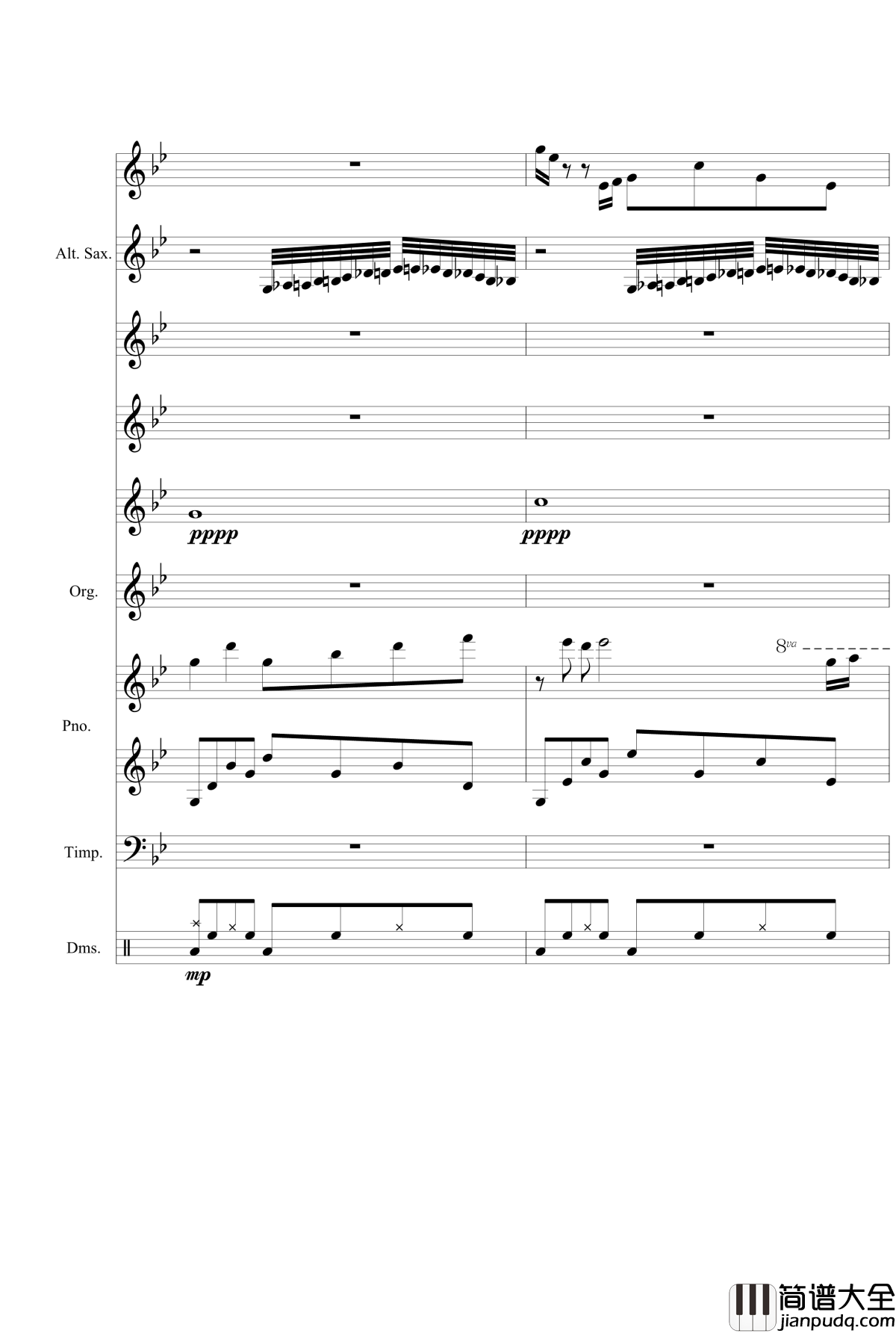 星空钢琴谱_总谱_克莱德曼