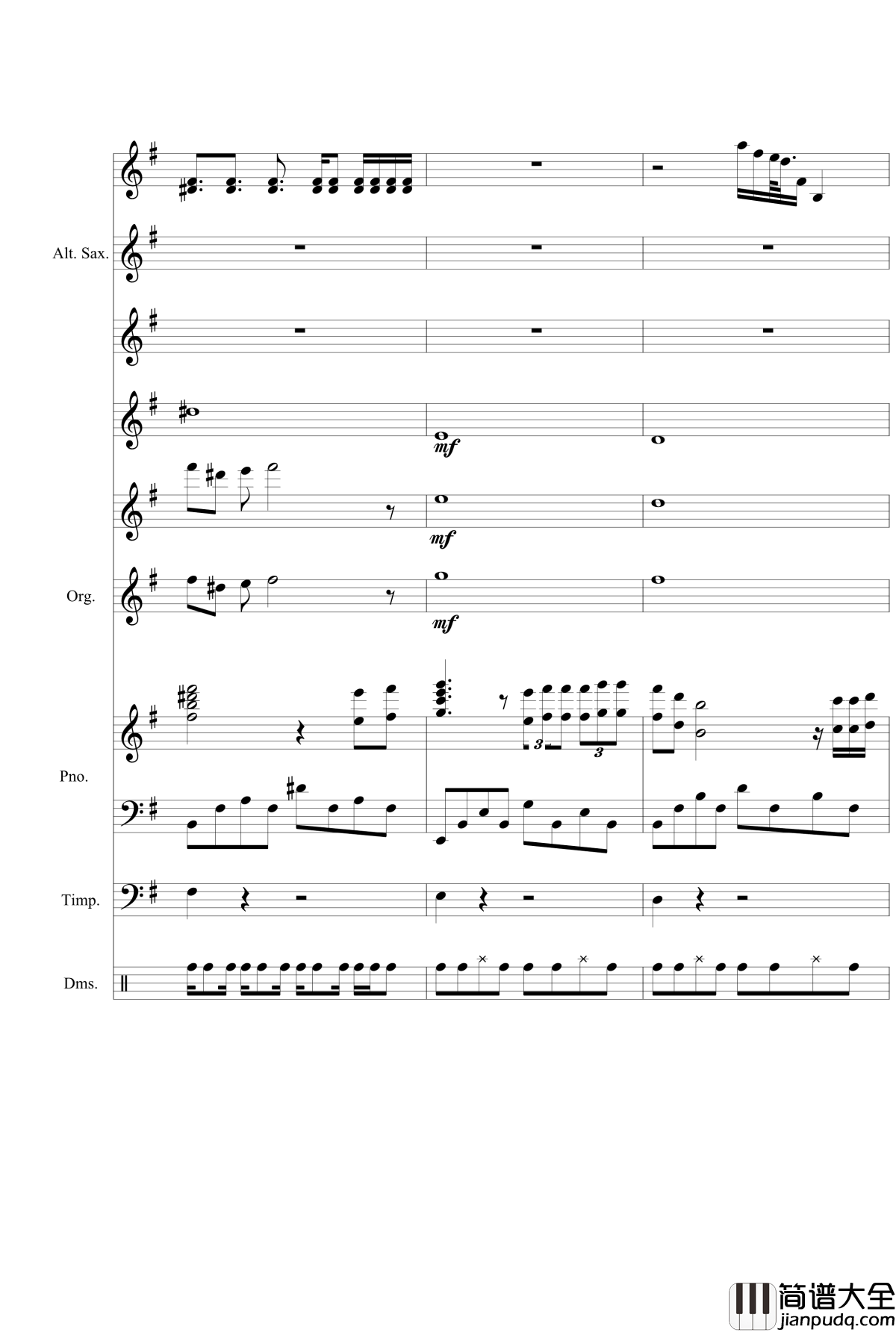 星空钢琴谱_总谱_克莱德曼